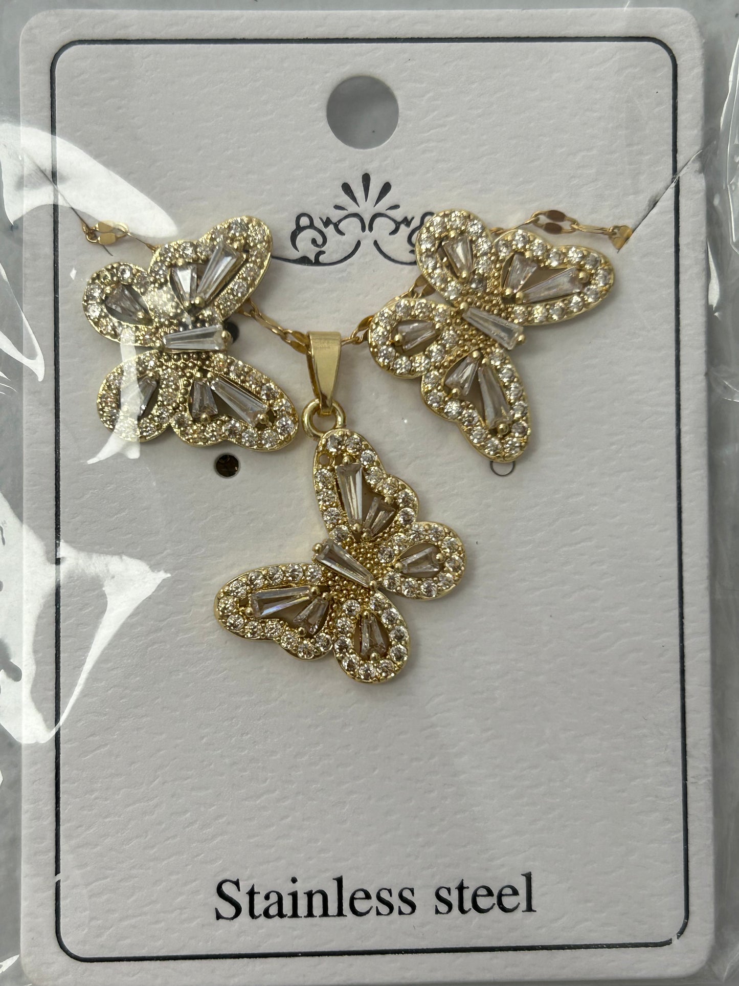 Set - Necklace and Earring - Gold Plated - SNEG-1014