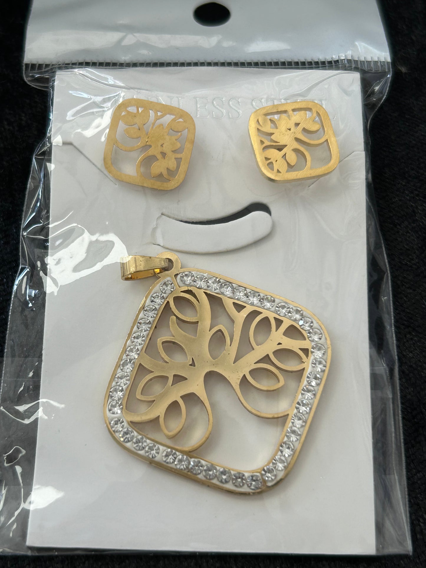 Set - Necklace and Earring - Gold Plated - SNEG-1063