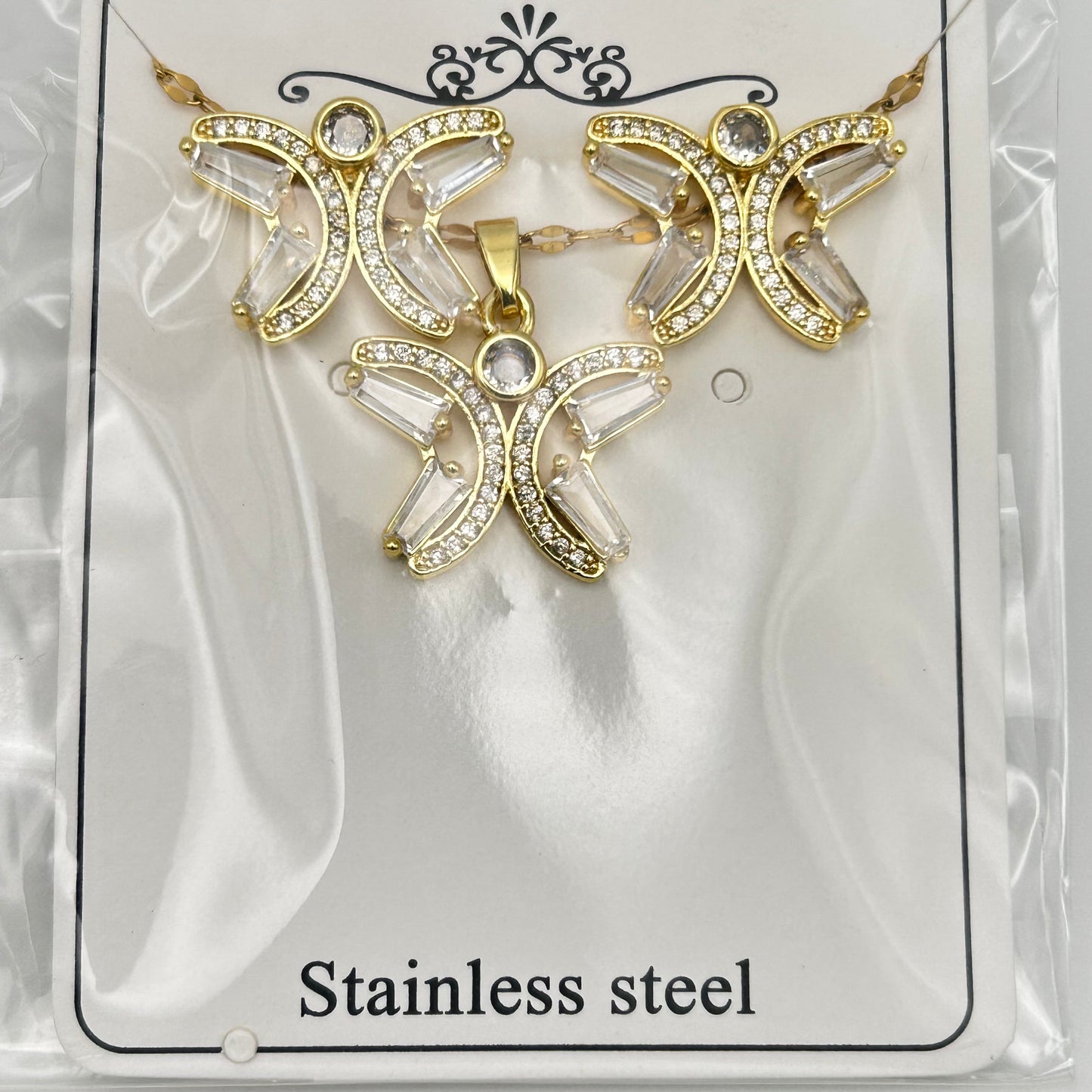 Set - Necklace and Earring - Gold Plated - SNEG-1102