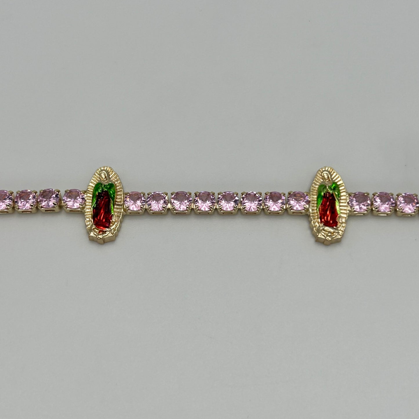 Tennis Bracelet with Guadalupe - Gold Plated - BLG-1109