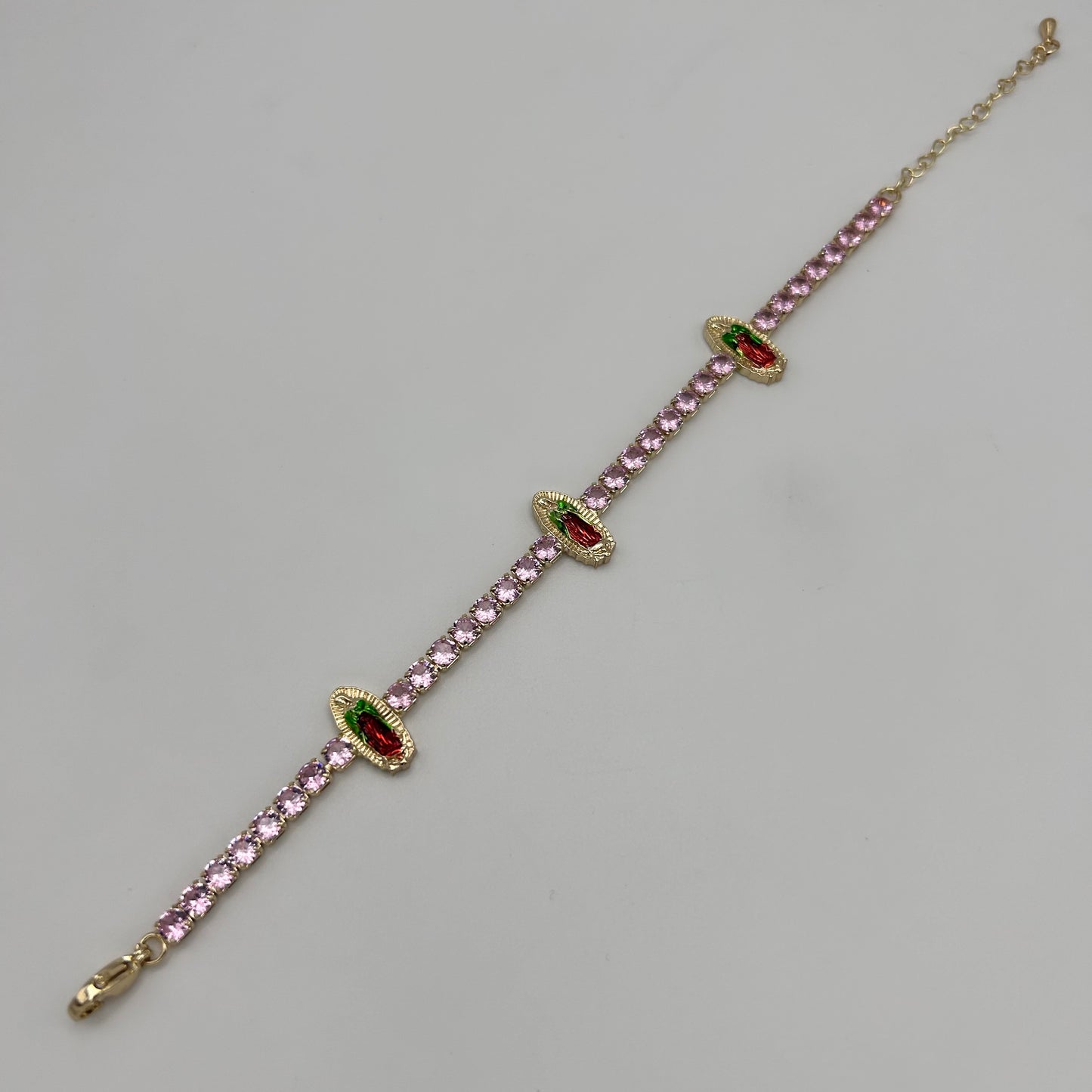 Tennis Bracelet with Guadalupe - Gold Plated - BLG-1109