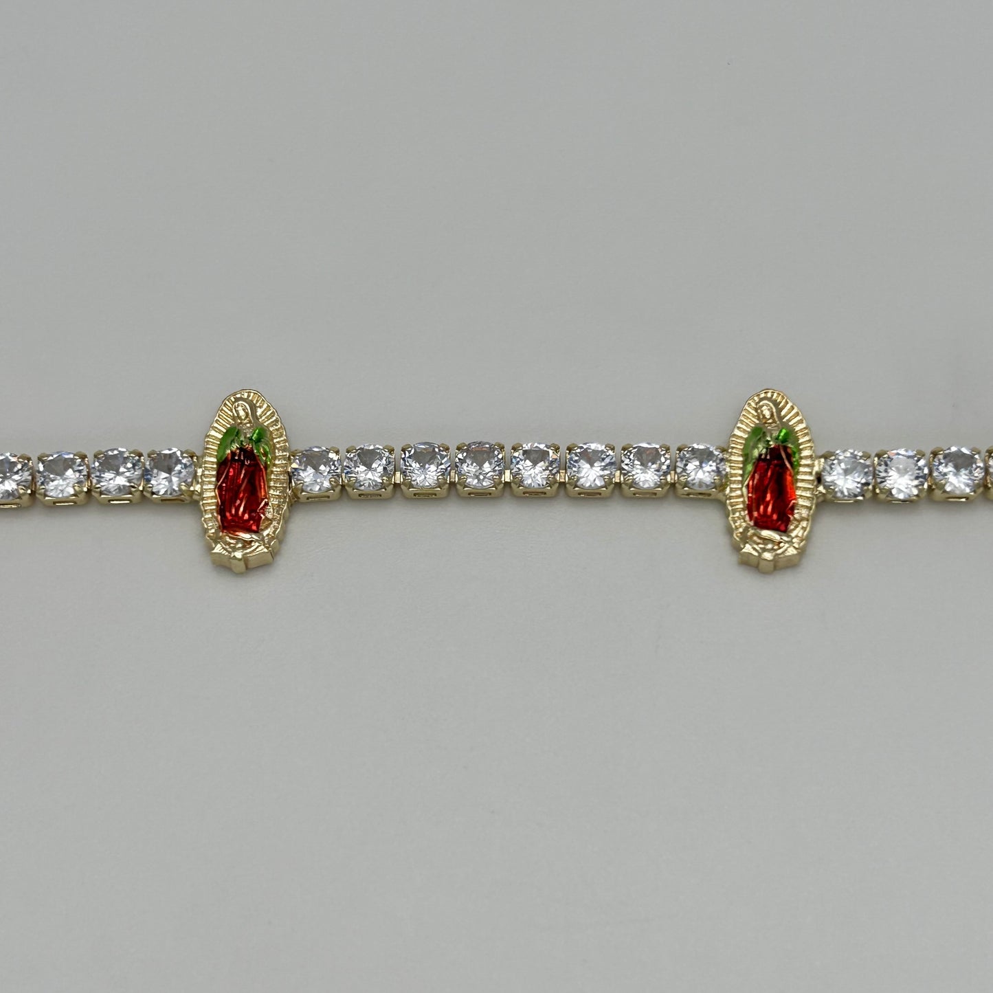 Tennis Bracelet with Guadalupe - Gold Plated - BLG-1109