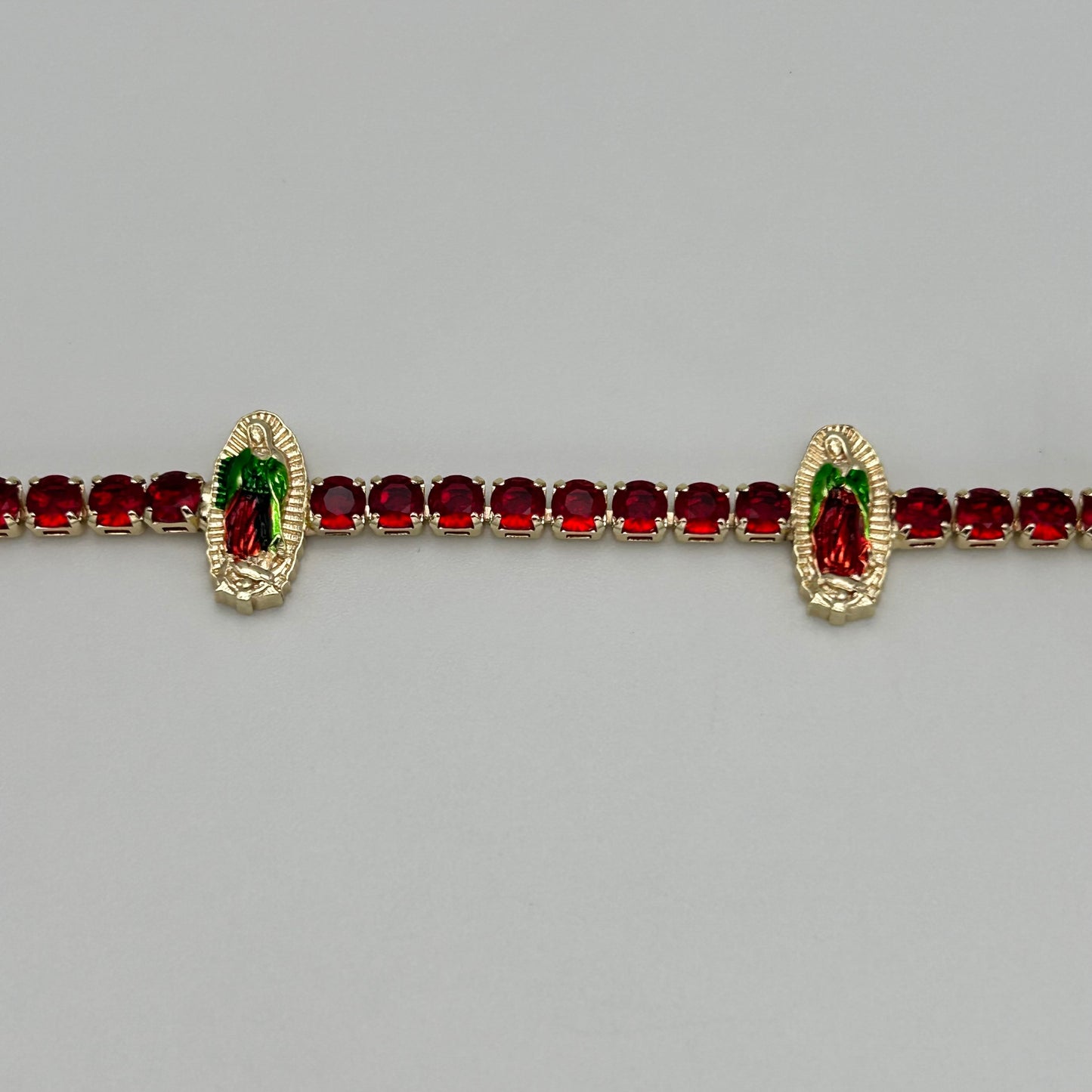 Tennis Bracelet with Guadalupe - Gold Plated - BLG-1109