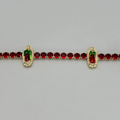Tennis Bracelet with Guadalupe - Gold Plated - BLG-1109