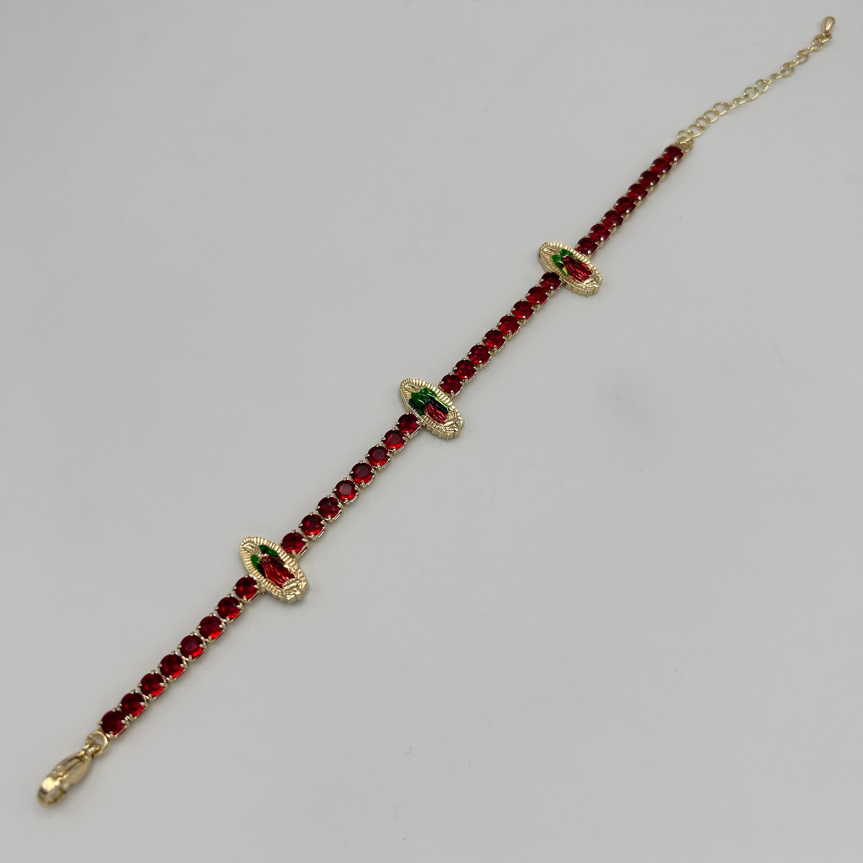 Tennis Bracelet with Guadalupe - Gold Plated - BLG-1109