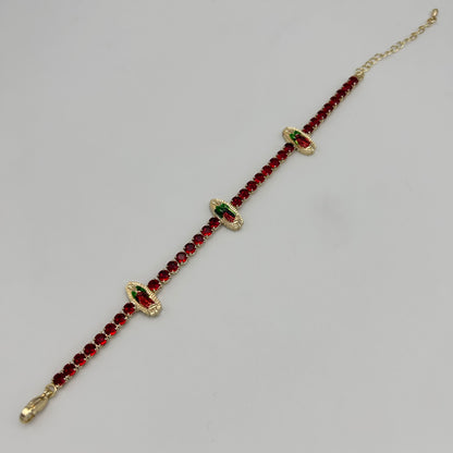 Tennis Bracelet with Guadalupe - Gold Plated - BLG-1109