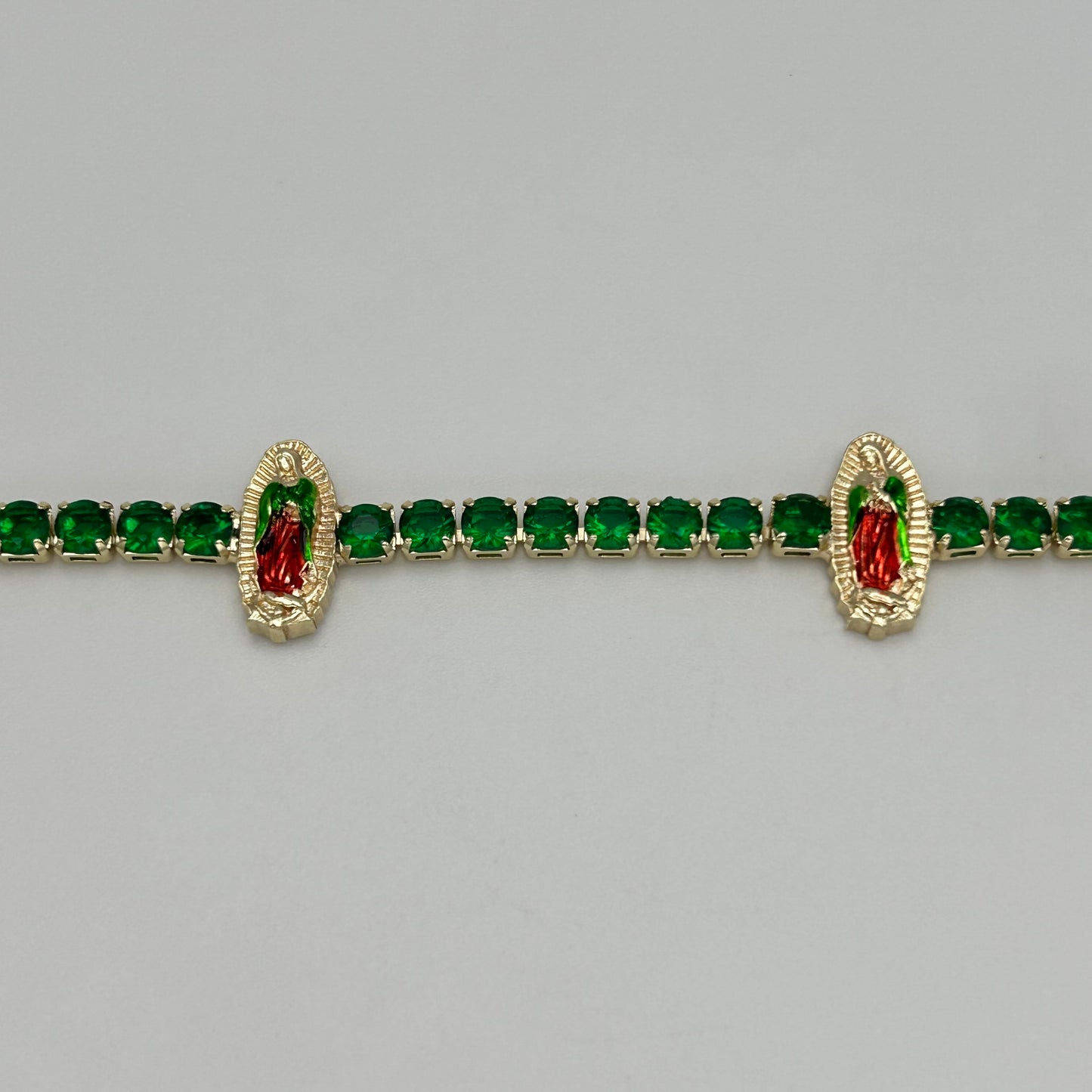 Tennis Bracelet with Guadalupe - Gold Plated - BLG-1109