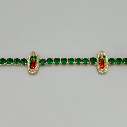 Tennis Bracelet with Guadalupe - Gold Plated - BLG-1109