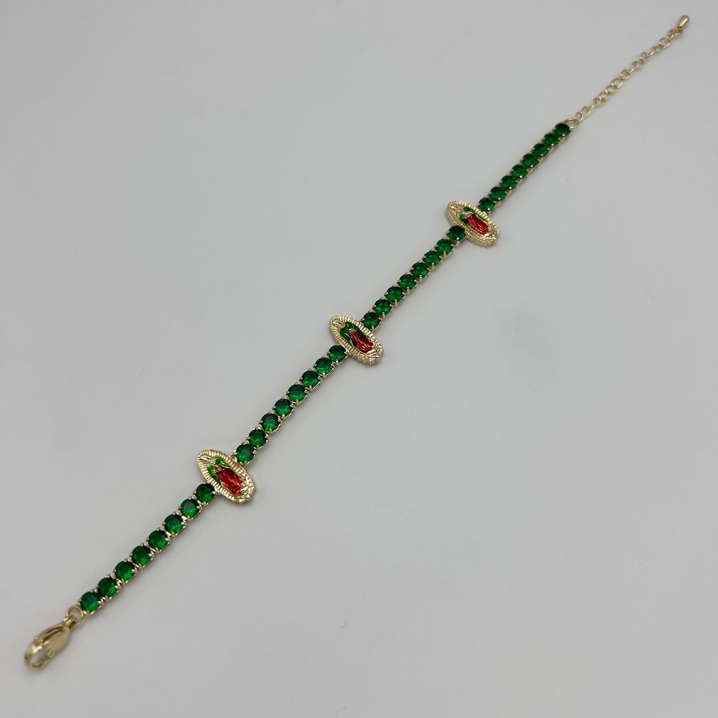 Tennis Bracelet with Guadalupe - Gold Plated - BLG-1109