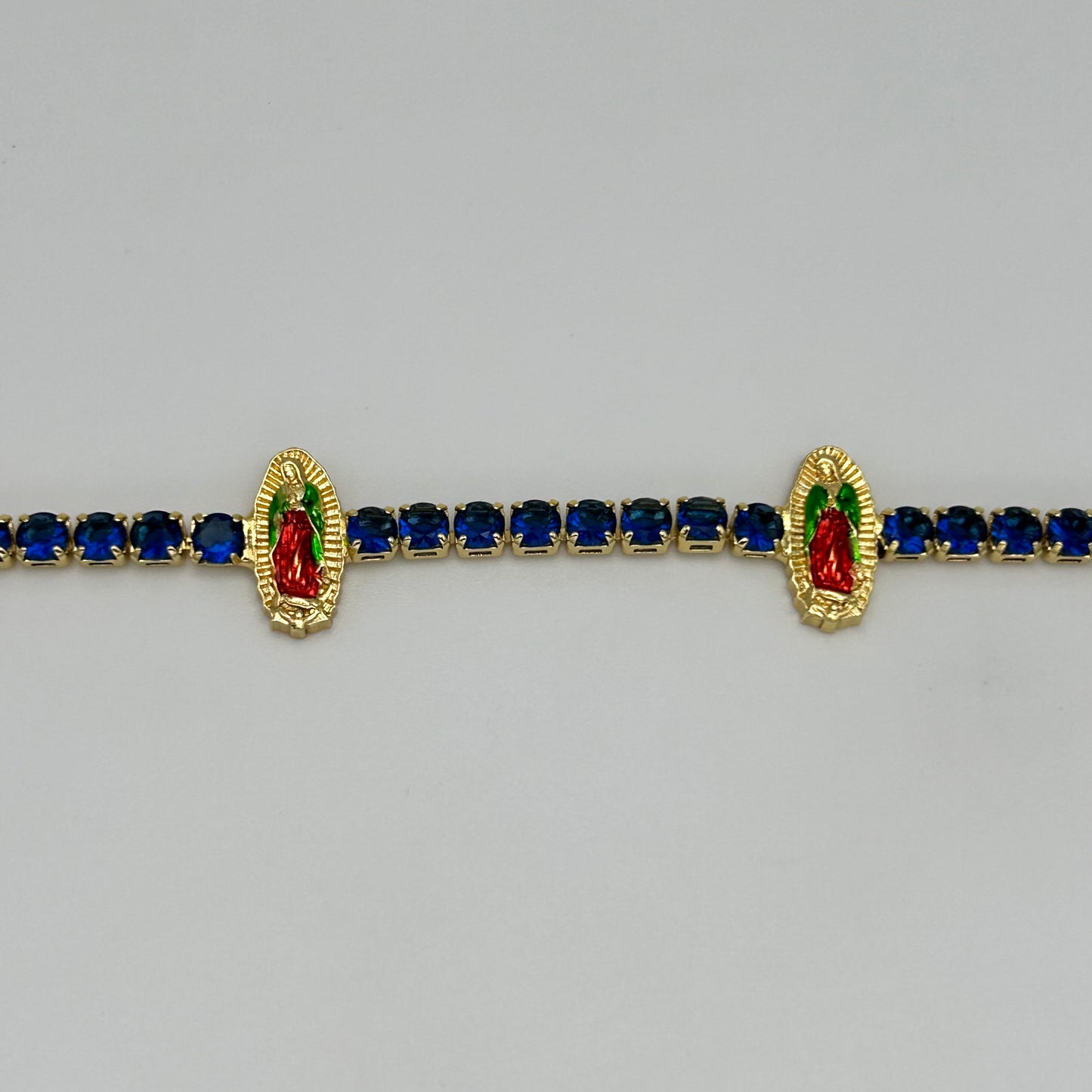 Tennis Bracelet with Guadalupe - Gold Plated - BLG-1109