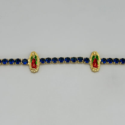 Tennis Bracelet with Guadalupe - Gold Plated - BLG-1109