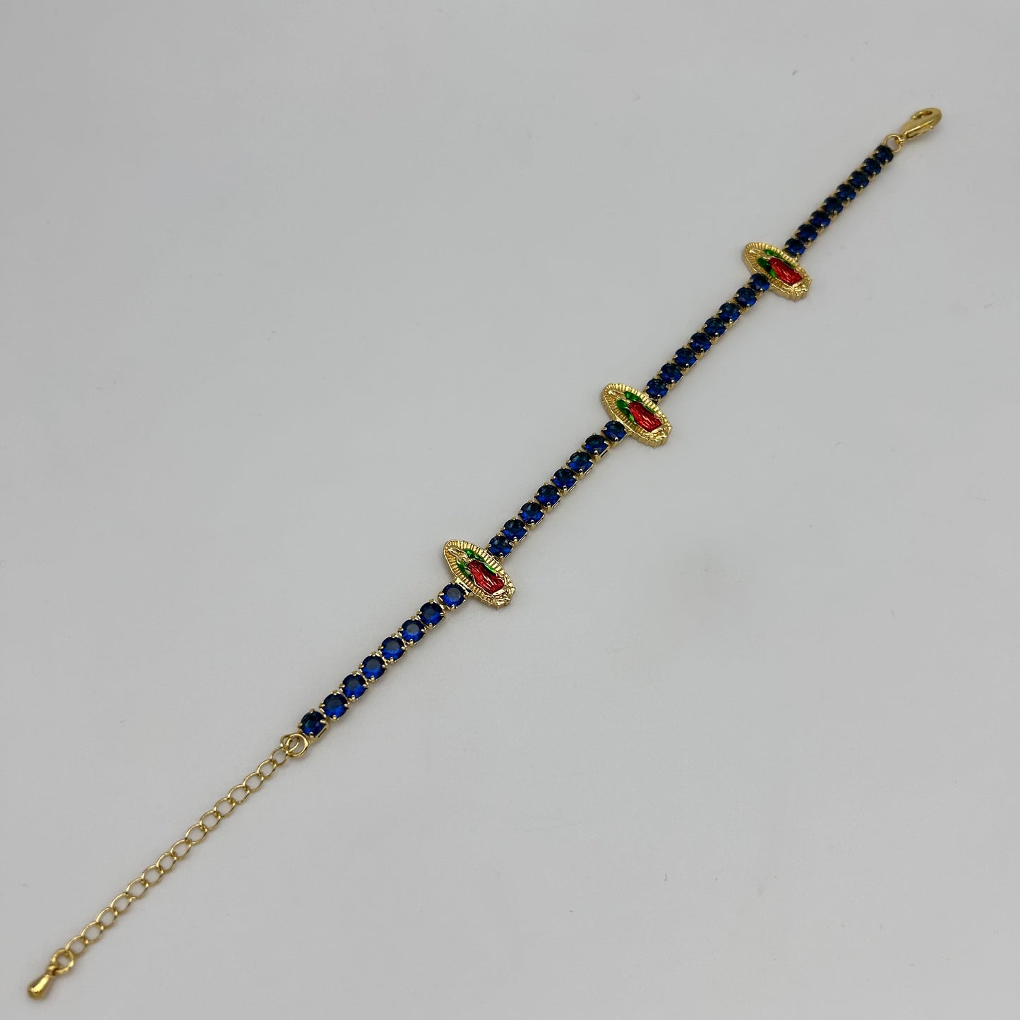 Tennis Bracelet with Guadalupe - Gold Plated - BLG-1109