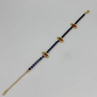 Tennis Bracelet with Guadalupe - Gold Plated - BLG-1109