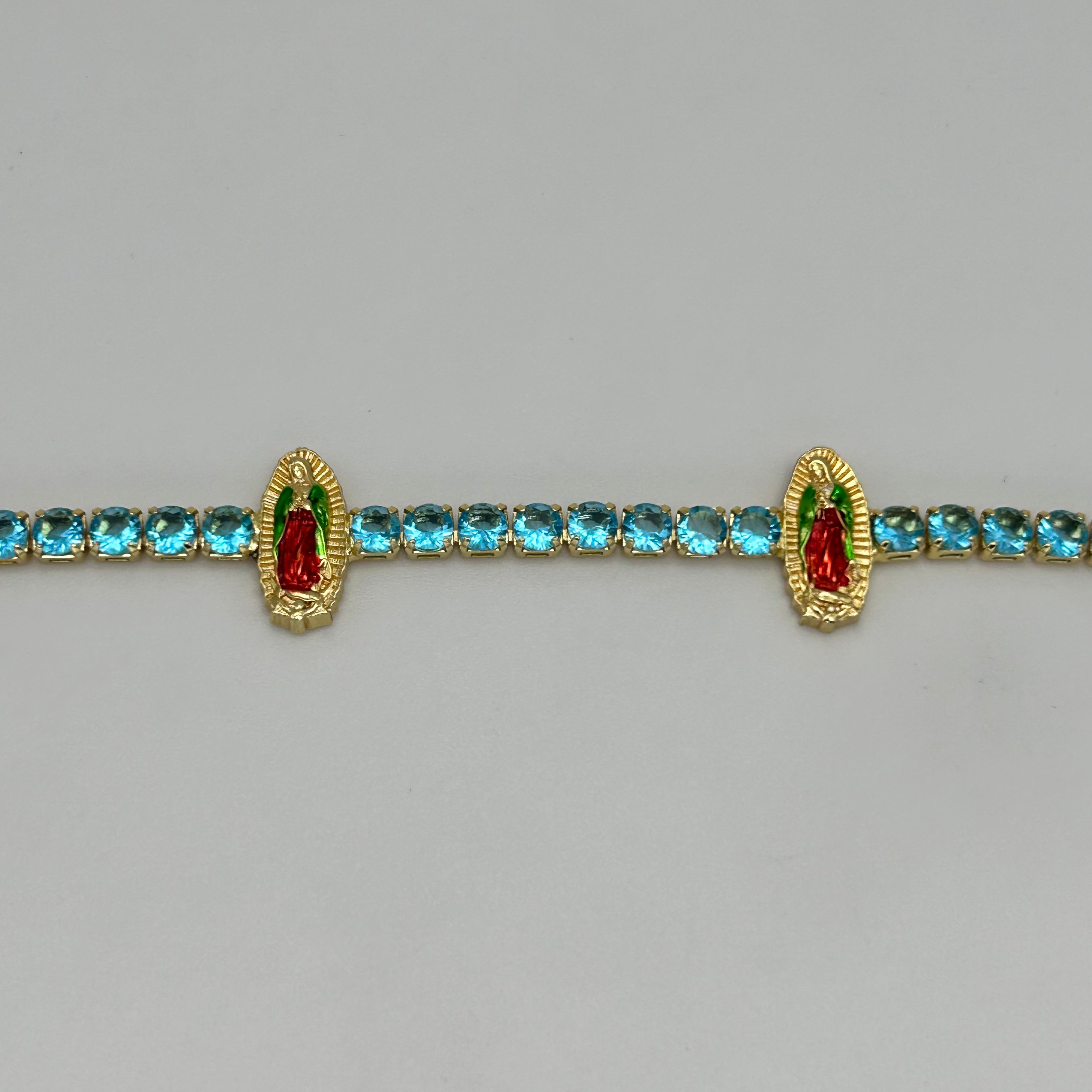 Tennis Bracelet with Guadalupe - Gold Plated - BLG-1109