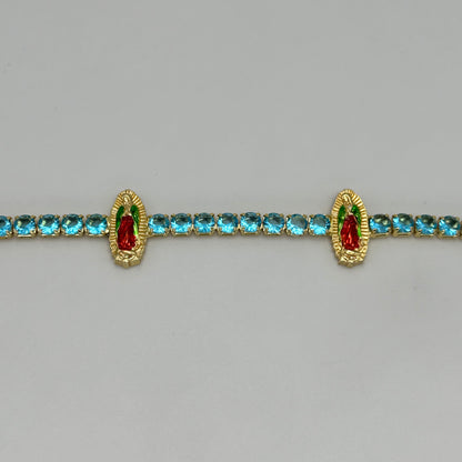 Tennis Bracelet with Guadalupe - Gold Plated - BLG-1109