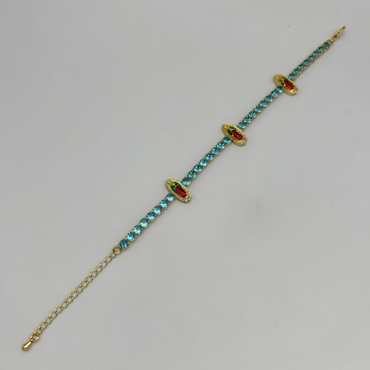 Tennis Bracelet with Guadalupe - Gold Plated - BLG-1109