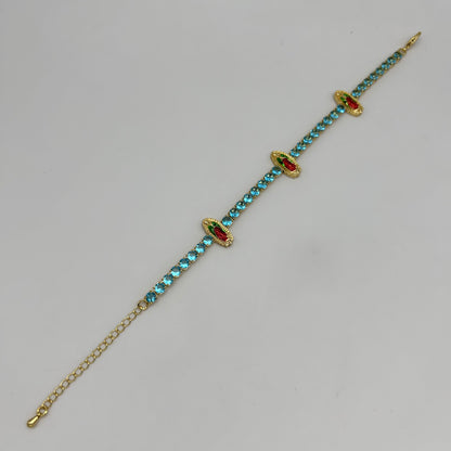 Tennis Bracelet with Guadalupe - Gold Plated - BLG-1109