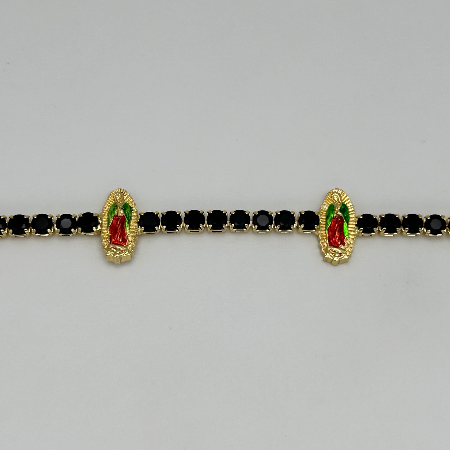 Tennis Bracelet with Guadalupe - Gold Plated - BLG-1109