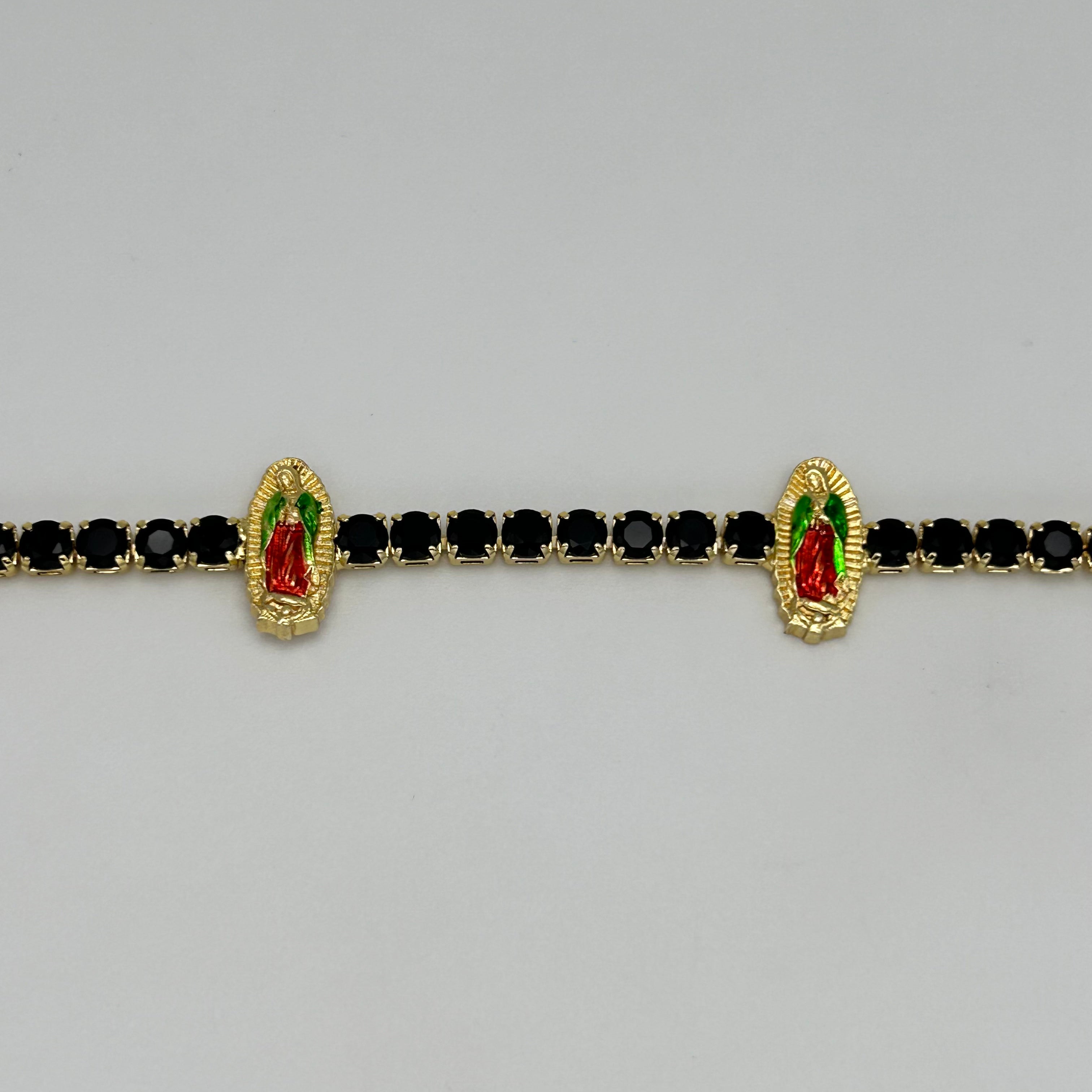 Tennis Bracelet with Guadalupe - Gold Plated - BLG-1109