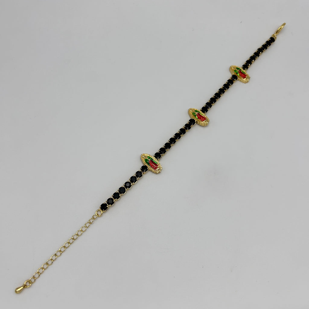 Tennis Bracelet with Guadalupe - Gold Plated - BLG-1109