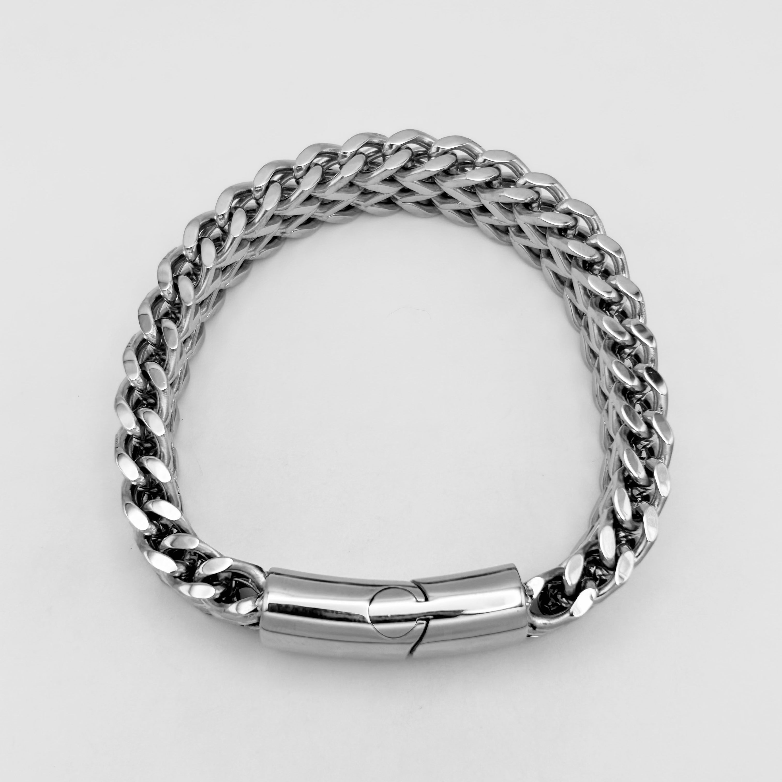 Bracelet - Stainless Steel - BLS-207 Franco Double Chain Bracelet