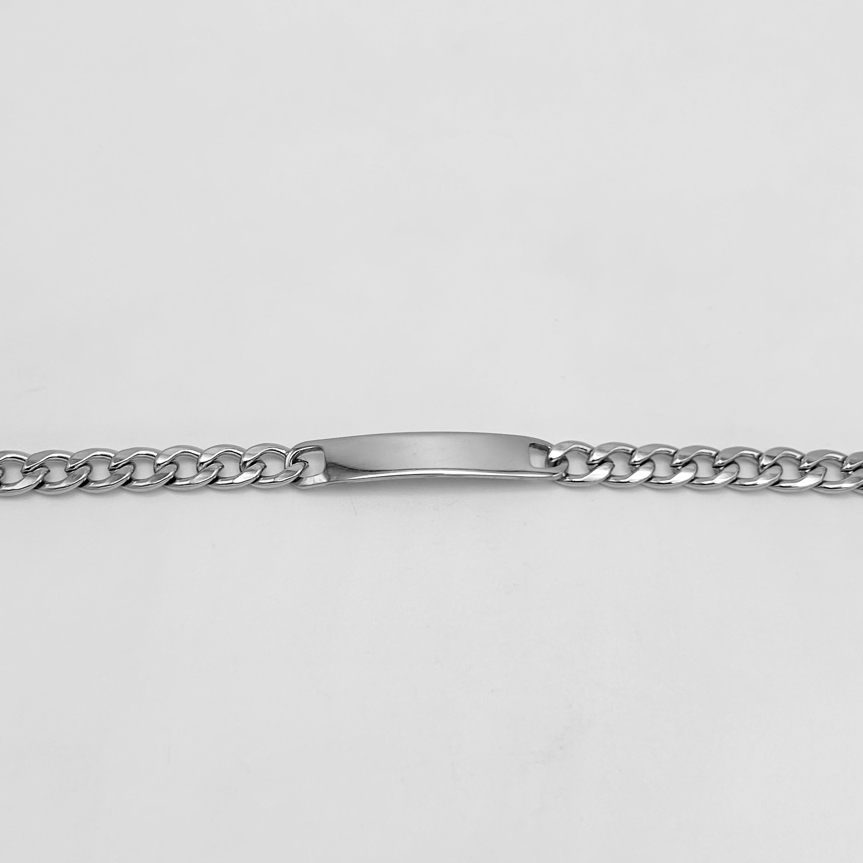 Bracelet - Stainless Steel - BLS-210 Curb Link With Plate