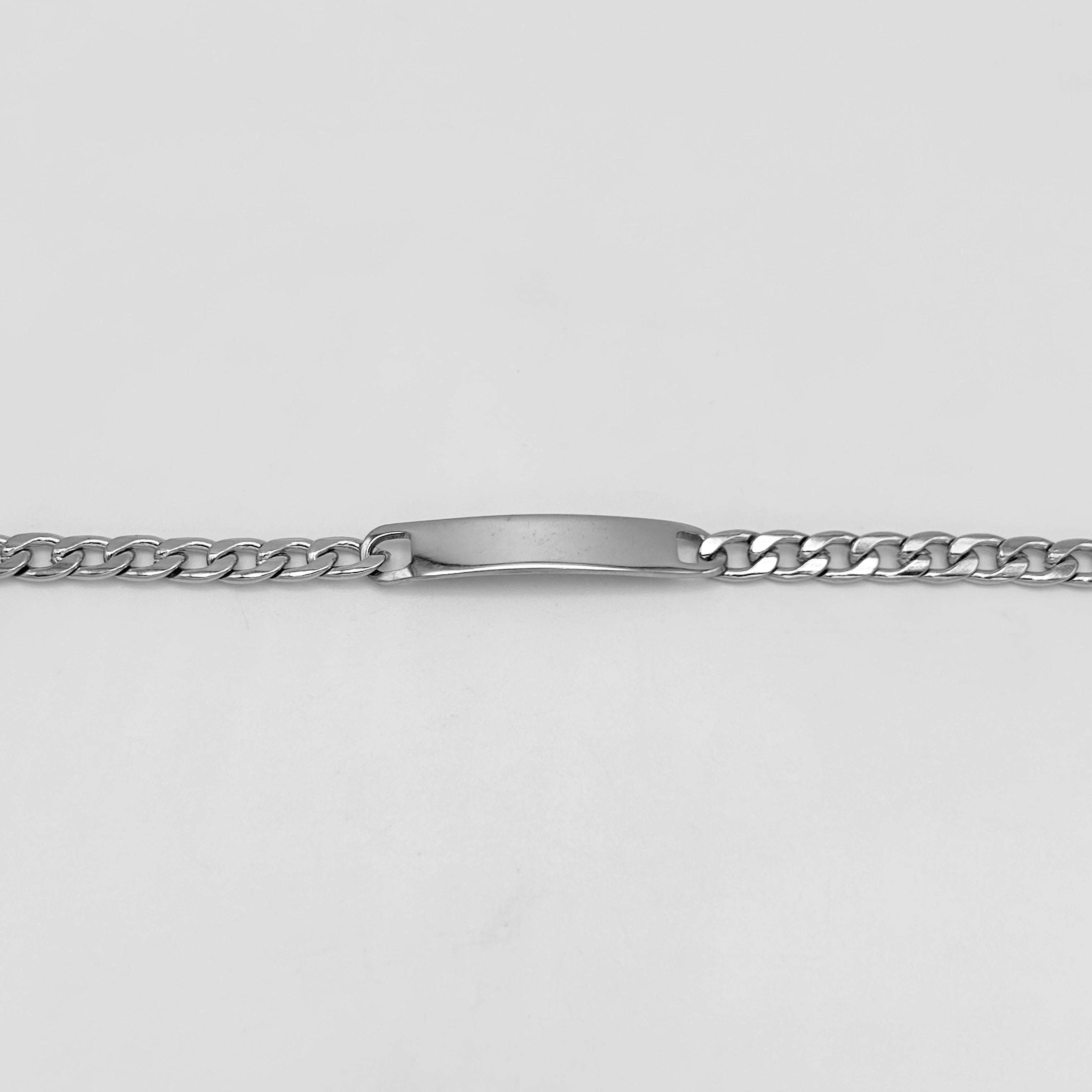 Bracelet - Stainless Steel - BLS-210 Curb Link With Plate