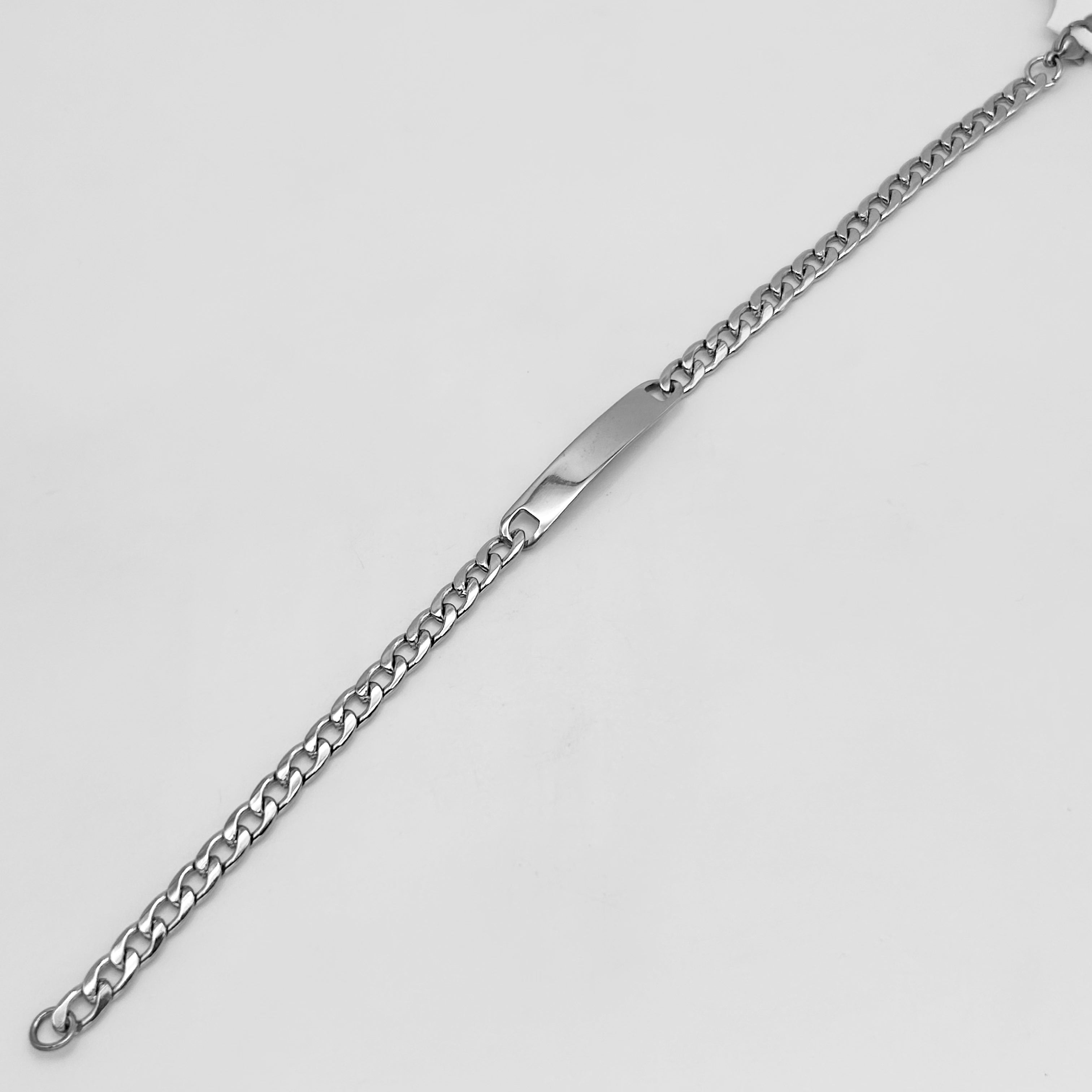 Bracelet - Stainless Steel - BLS-210 Curb Link With Plate