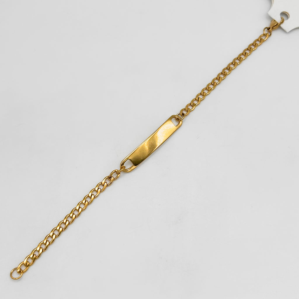 Bracelet - Stainless Steel - BLS-210 Curb Link With Plate