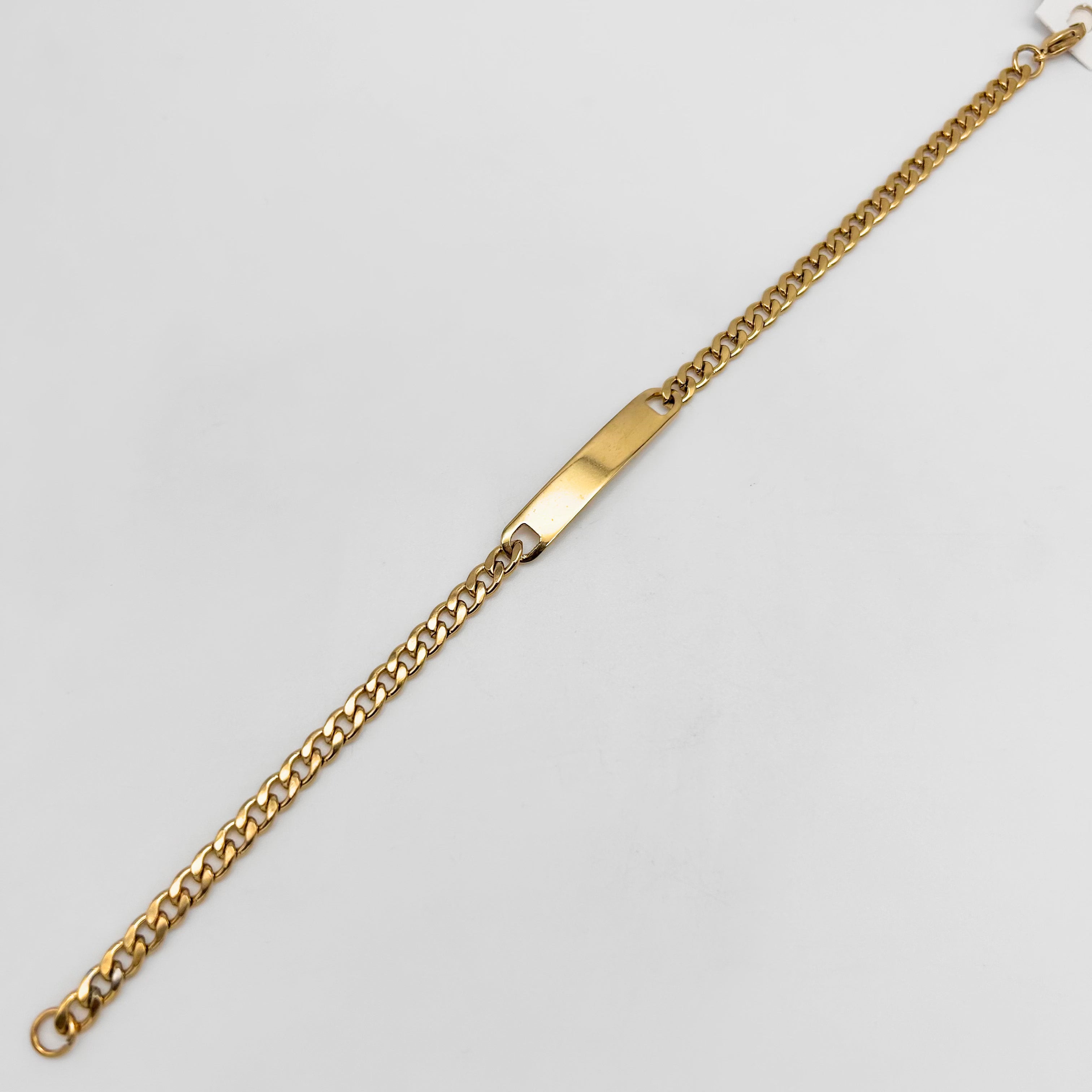 Bracelet - Stainless Steel - BLS-210 Curb Link With Plate