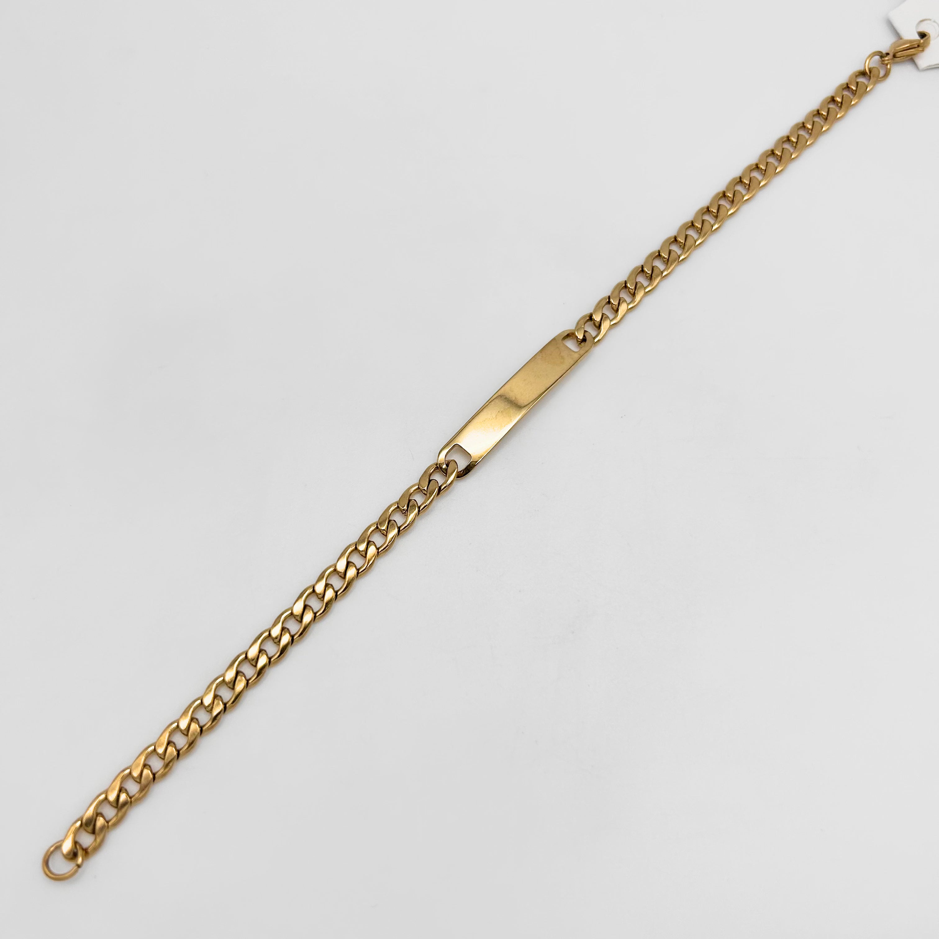 Bracelet - Stainless Steel - BLS-210 Curb Link With Plate