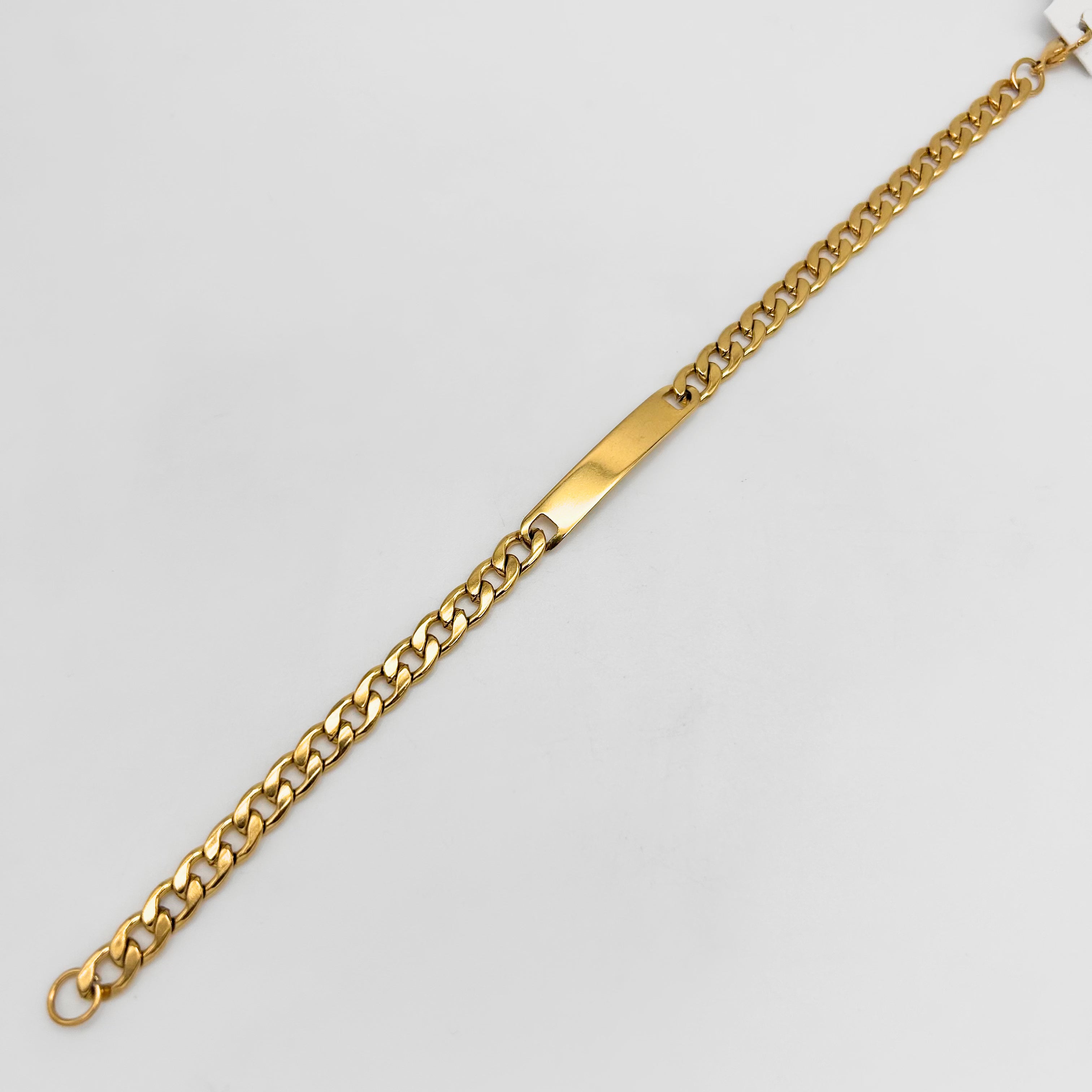 Bracelet - Stainless Steel - BLS-210 Curb Link With Plate