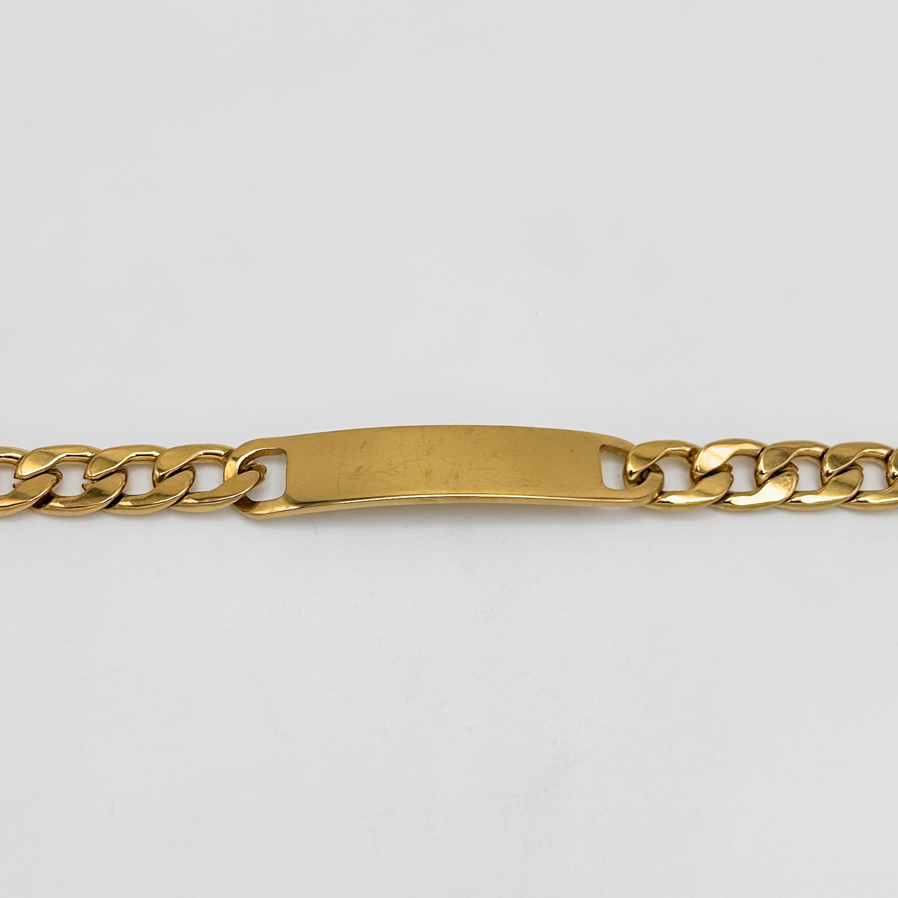 Bracelet - Stainless Steel - BLS-210 Curb Link With Plate