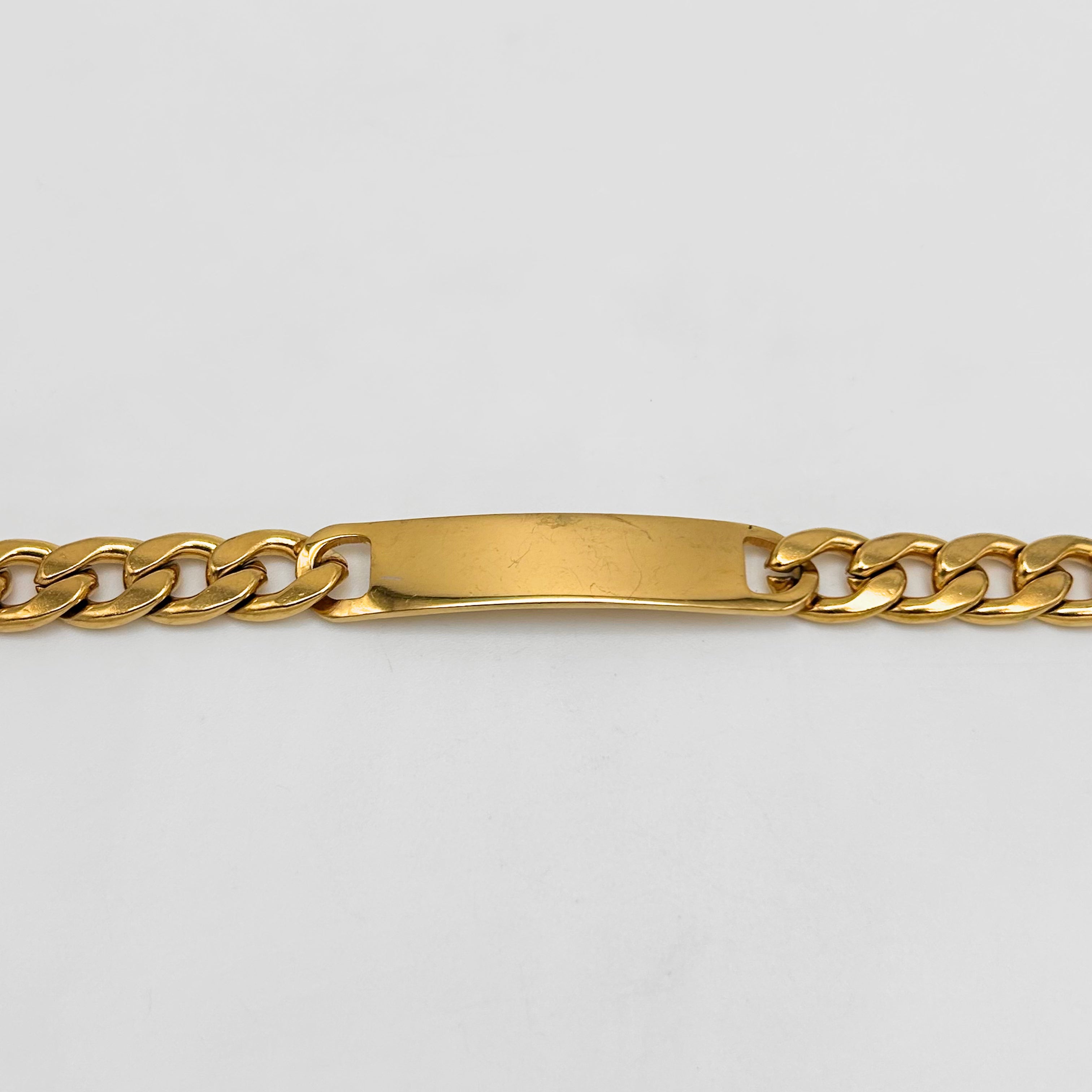 Bracelet - Stainless Steel - BLS-210 Curb Link With Plate
