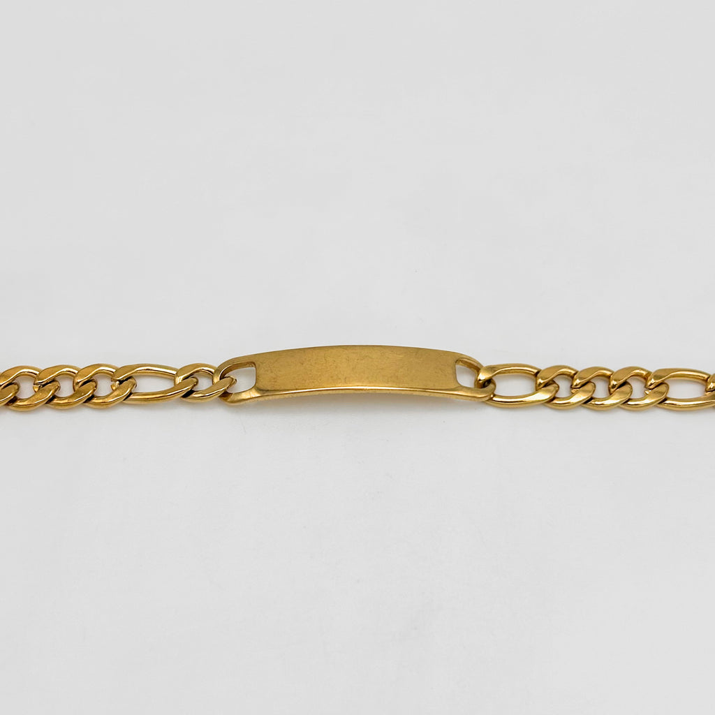 Bracelet - Stainless Steel - BLS-211 Figro Chain With Plate
