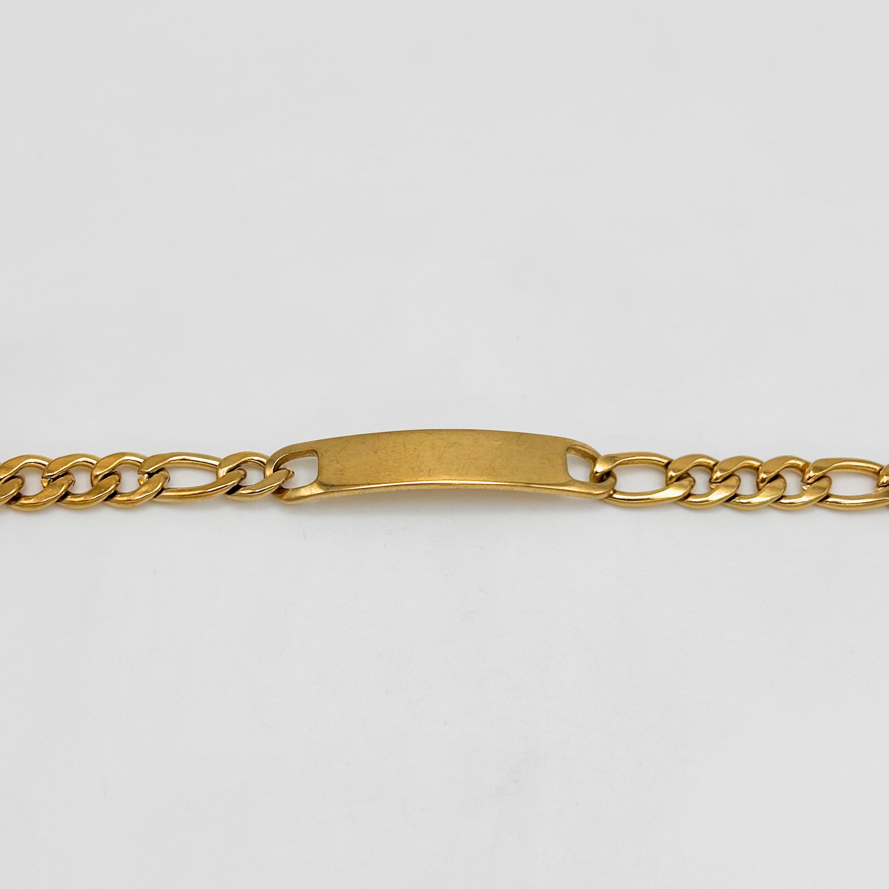 Bracelet - Stainless Steel - BLS-211 Figro Chain With Plate