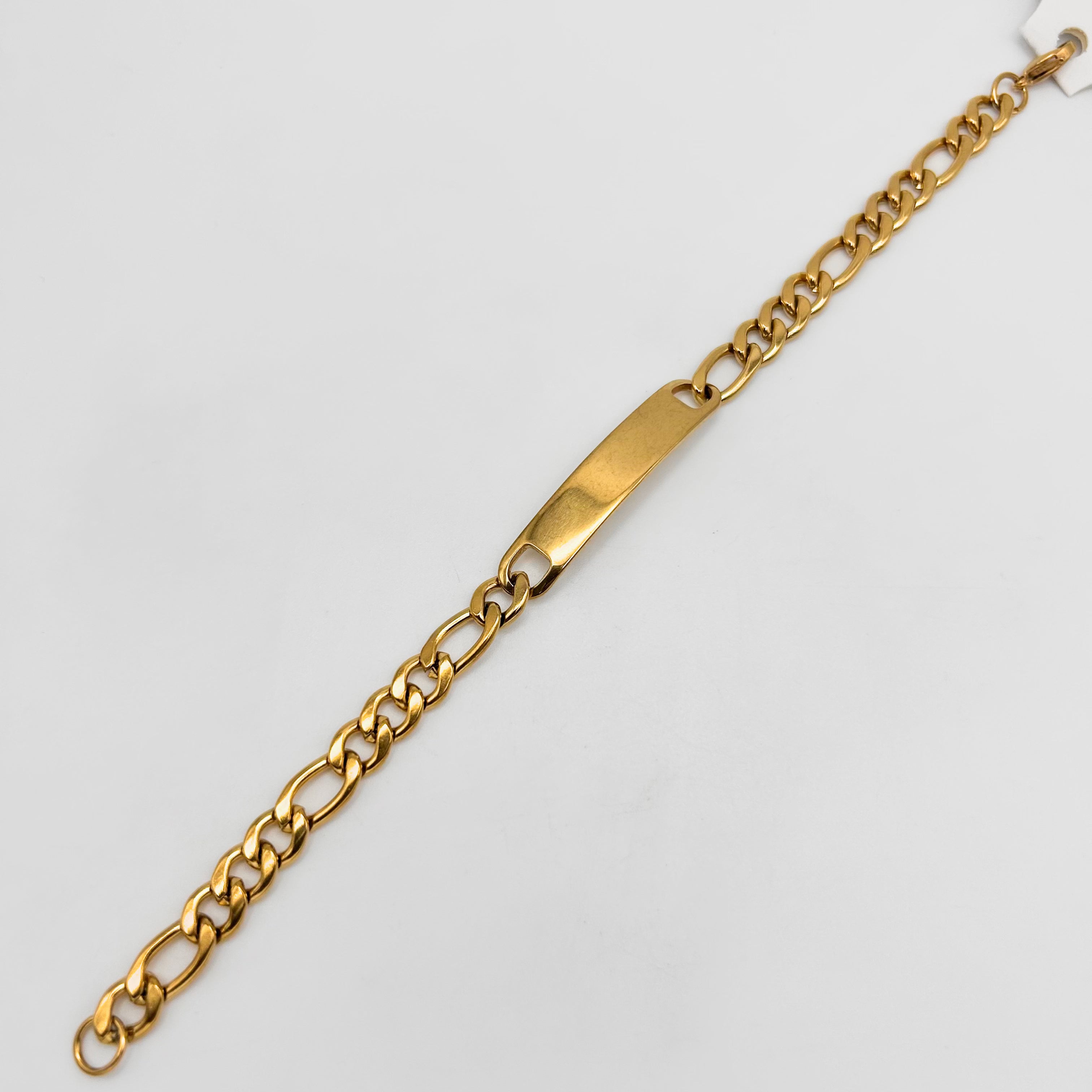 Bracelet - Stainless Steel - BLS-211 Figro Chain With Plate
