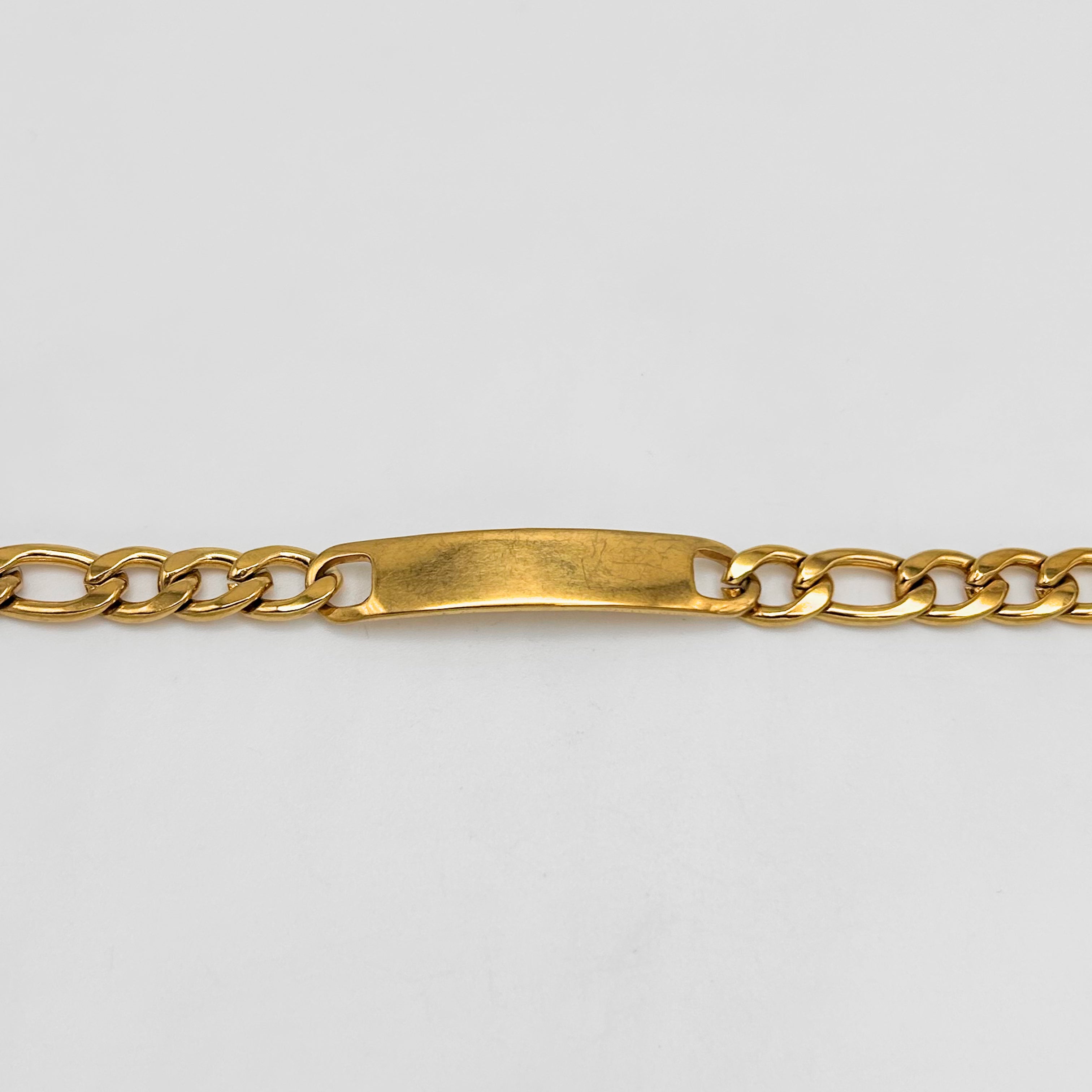 Bracelet - Stainless Steel - BLS-211 Figro Chain With Plate