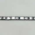 A silver tungsten bracelet with a link chain design.