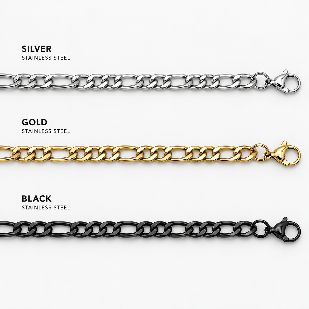 CHS-102 Figaro Chain - Stainless Steel - Silver