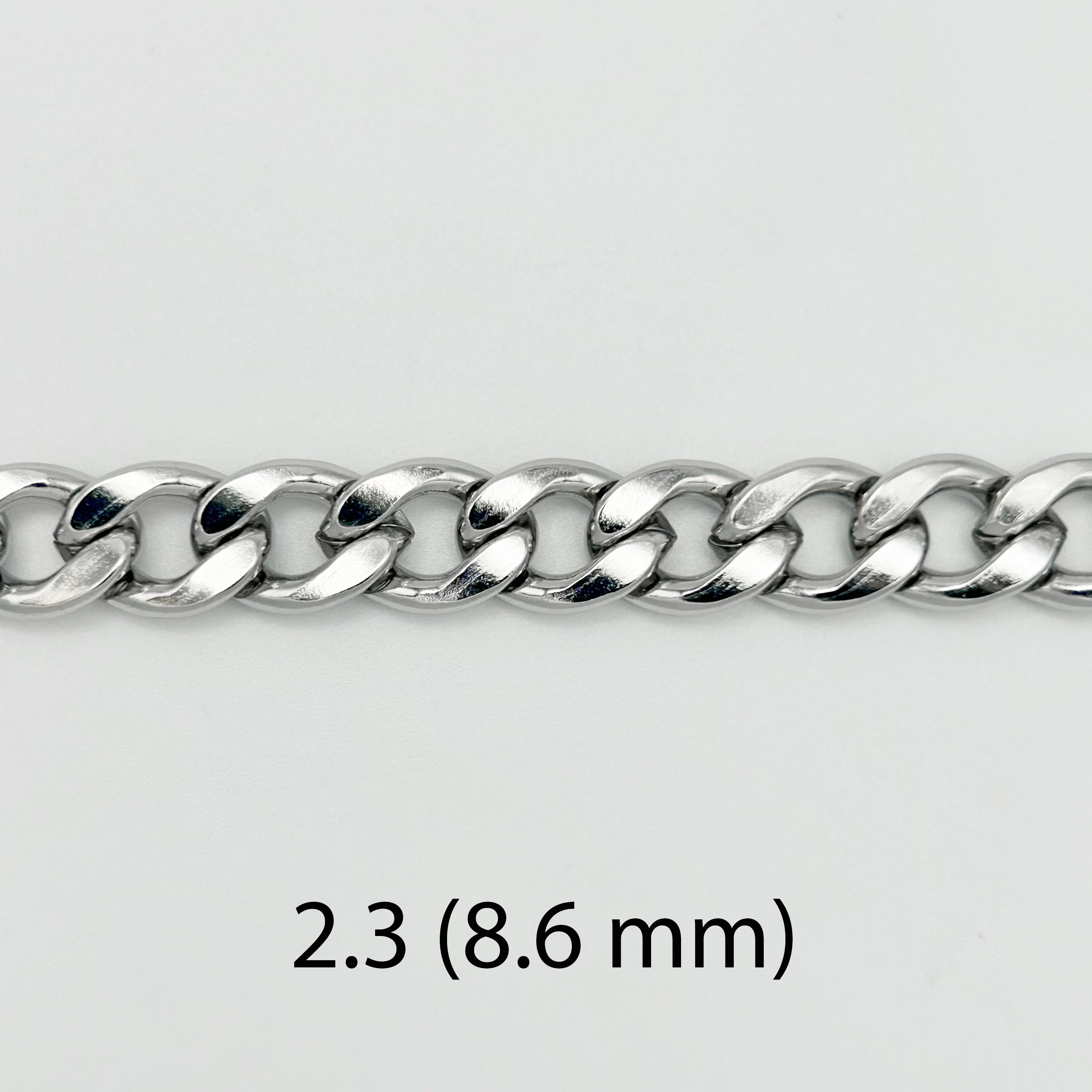 CHS-103 Curb Link Chain - Stainless Steel - Silver