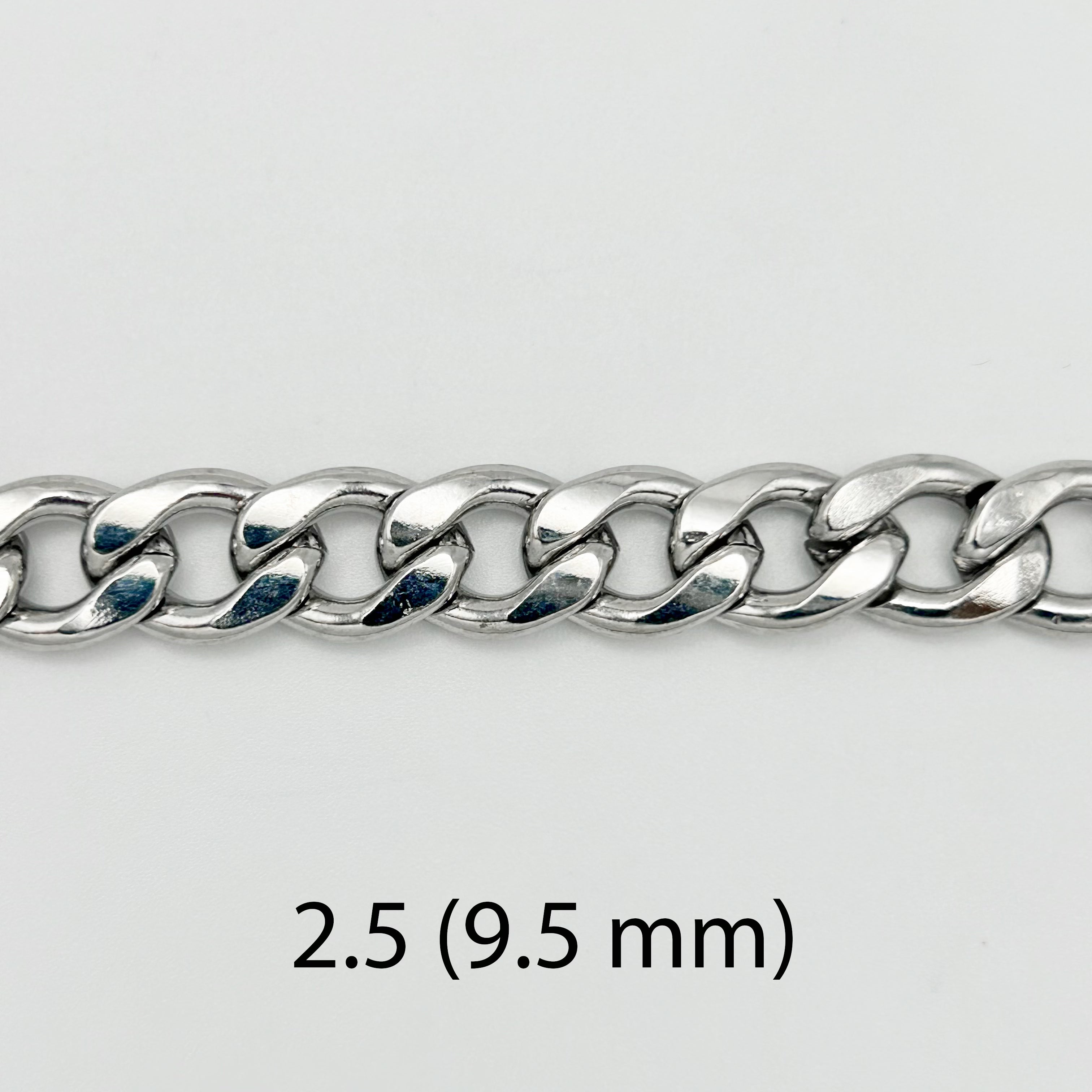 CHS-103 Curb Link Chain - Stainless Steel - Silver