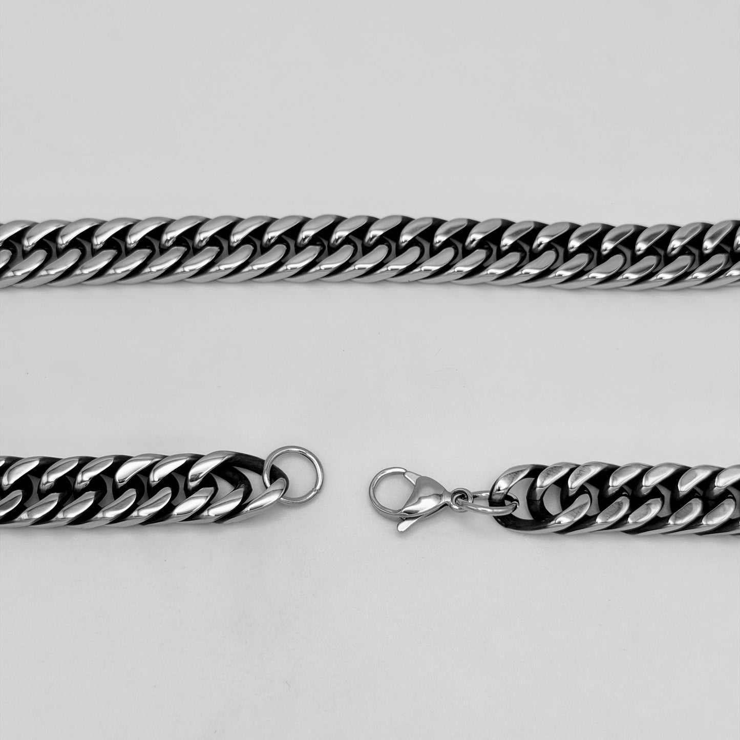 CHS-104 Solid Cuban Chain - Stainless Steel - Silver