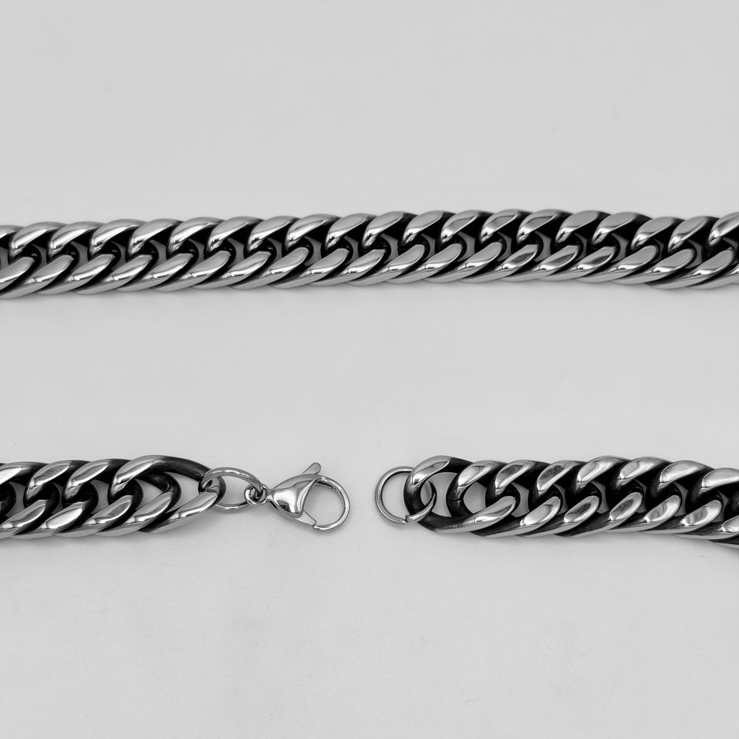 CHS-104 Solid Cuban Chain - Stainless Steel - Silver