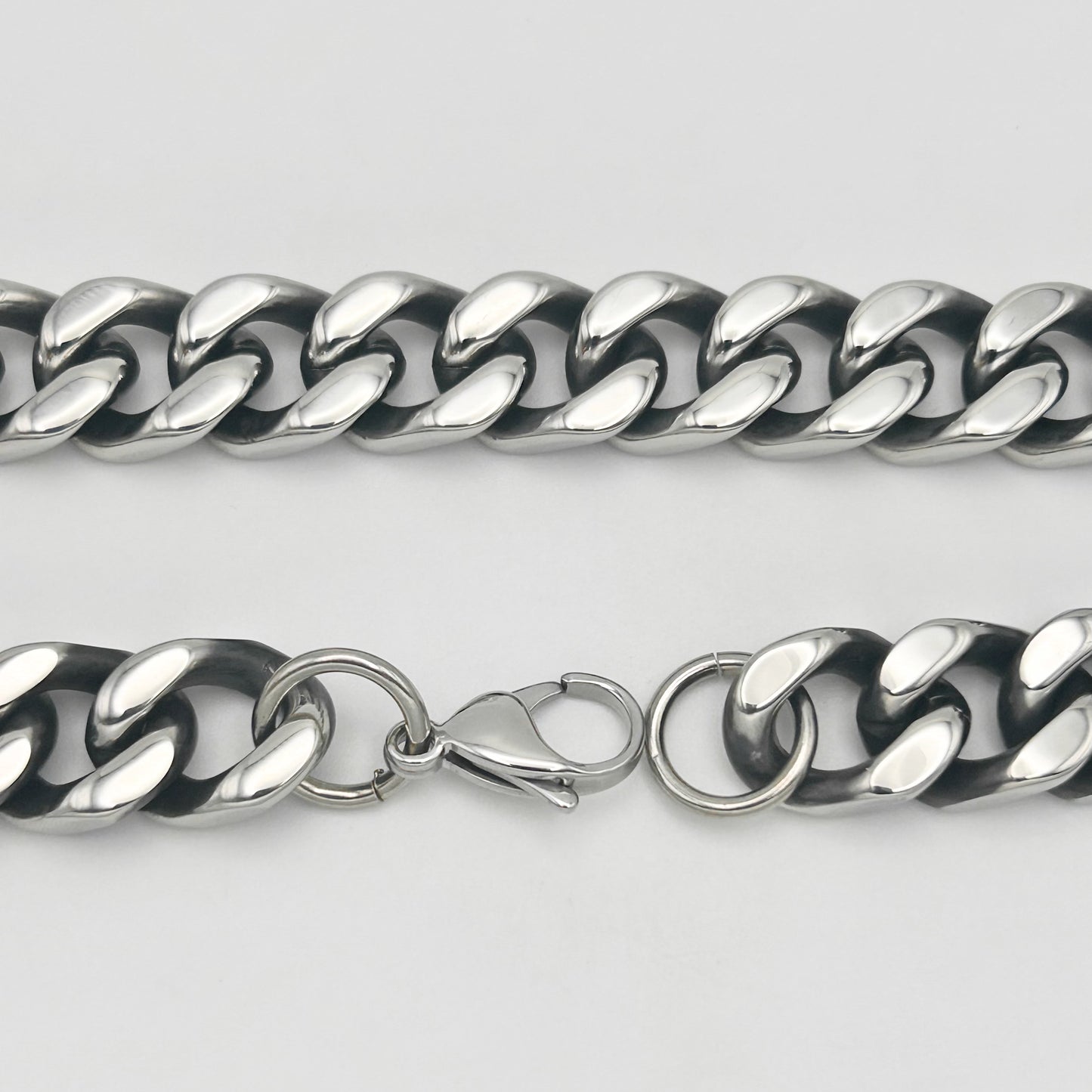 CHS-104 Solid Cuban Chain - Stainless Steel - Silver