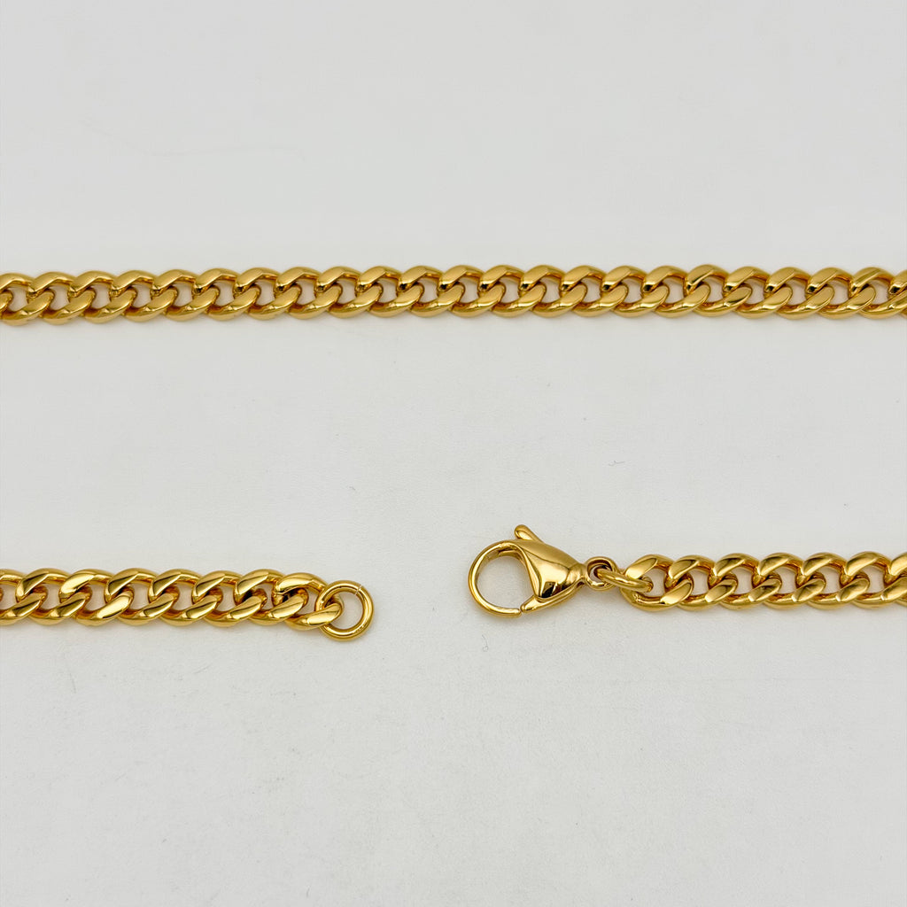 CHS-104 Solid Cuban Chain - Stainless Steel - Silver