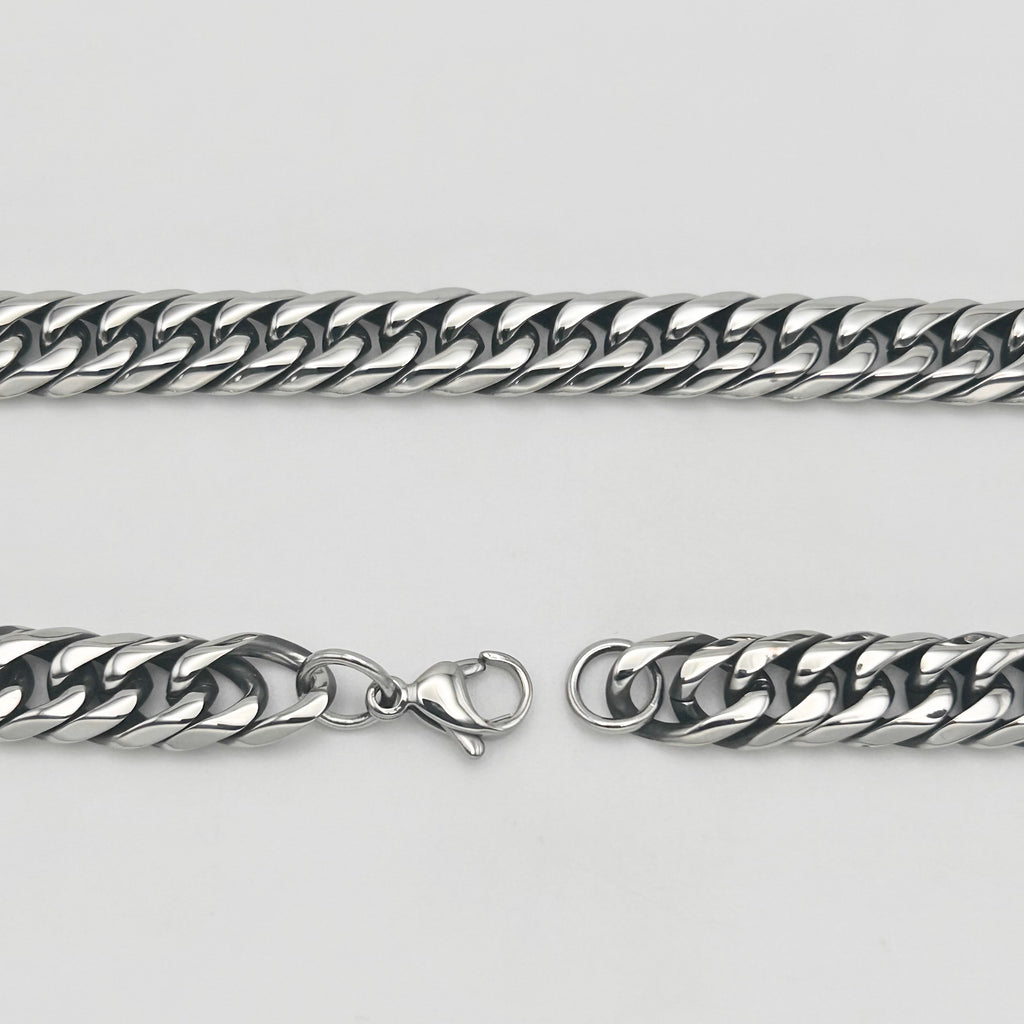 CHS-104 Solid Cuban Chain - Stainless Steel - Silver