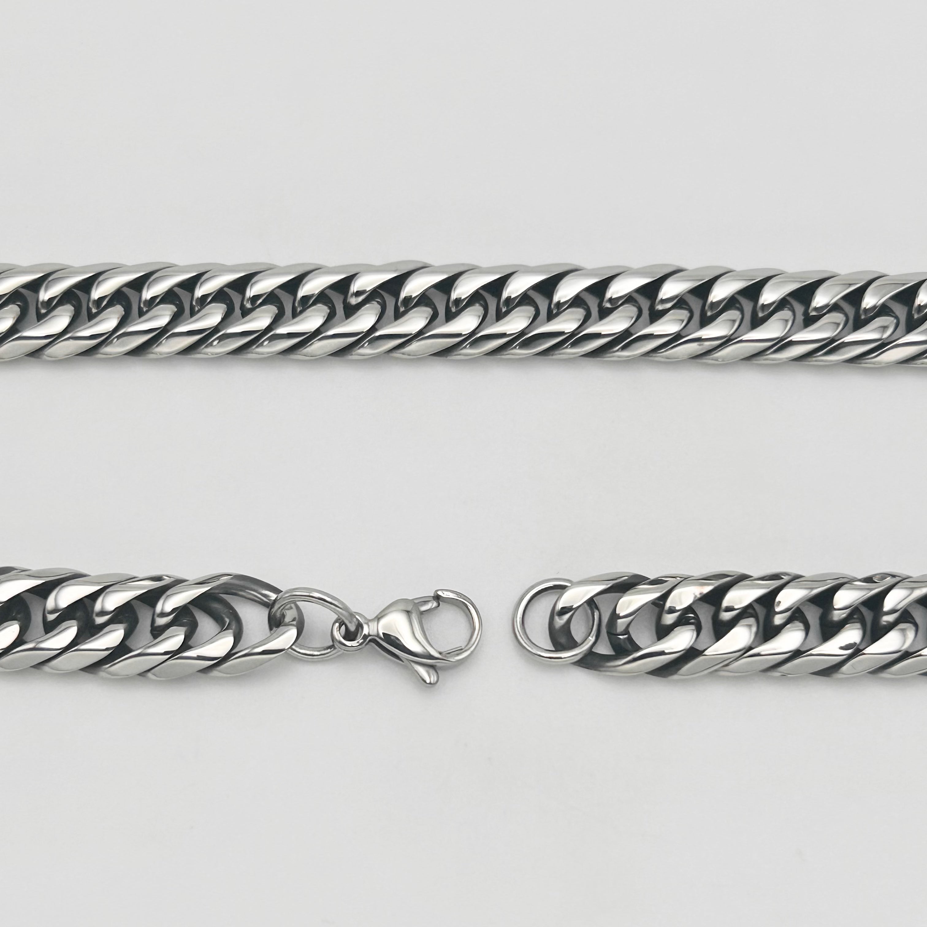 CHS-104 Solid Cuban Chain - Stainless Steel - Silver