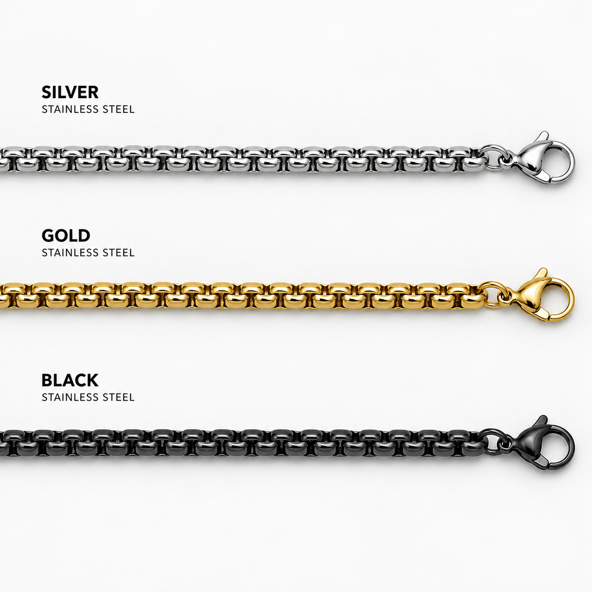 CHS-107 Round Box Chain - Stainless Steel