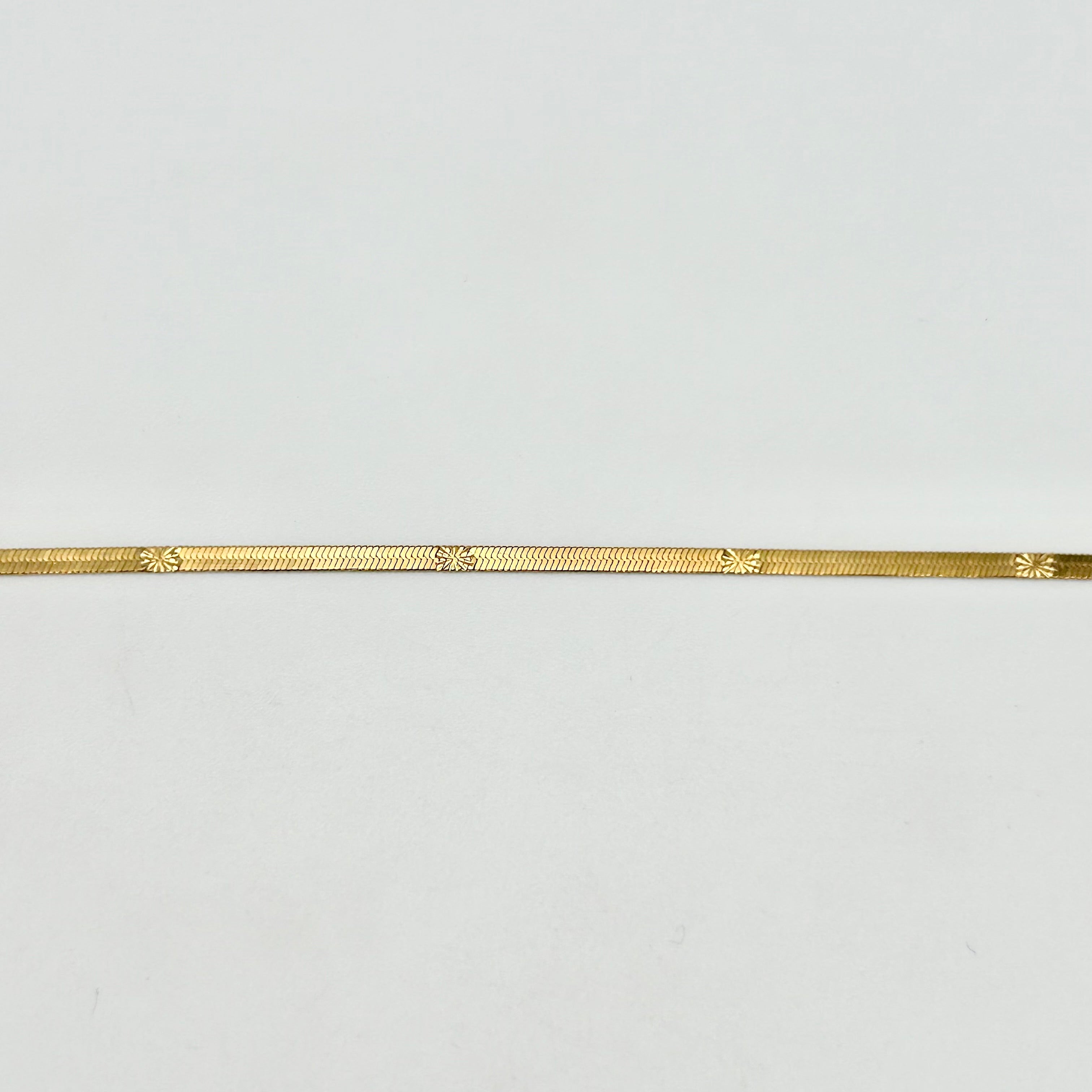 CHS-128 Herringbone Chain Bevel Flower - Stainless Steel